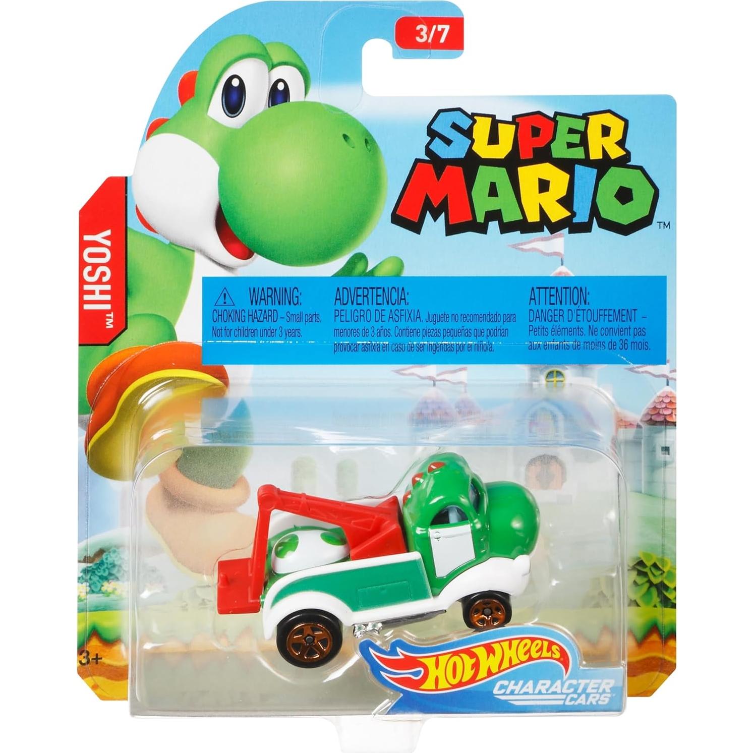 Vehículo Yoshi Hot Wheels Super Mario 1:64 63.5g