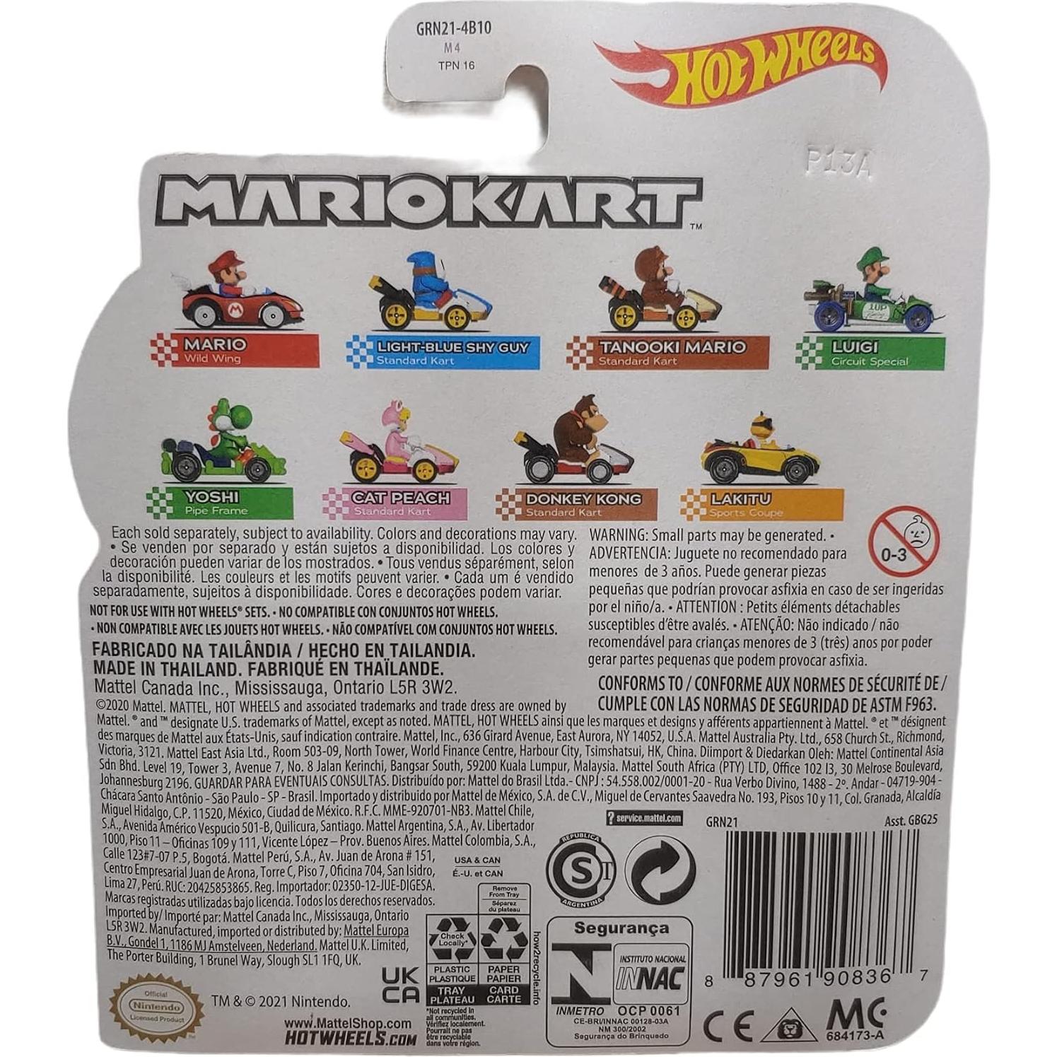 DieCast Hot Wheels Mario Kart Shy Guy Kart Azul 1:64