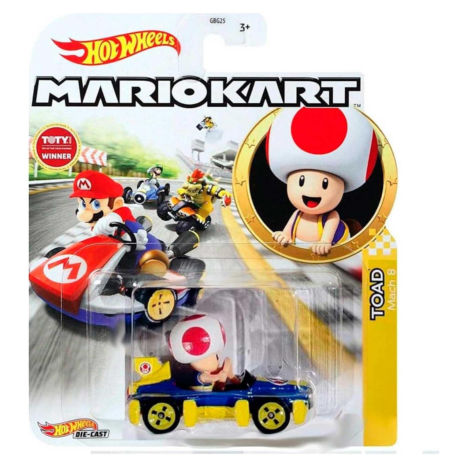 Auto de Juguete Hot Wheels Mario Kart Toad Mach 8 1:64