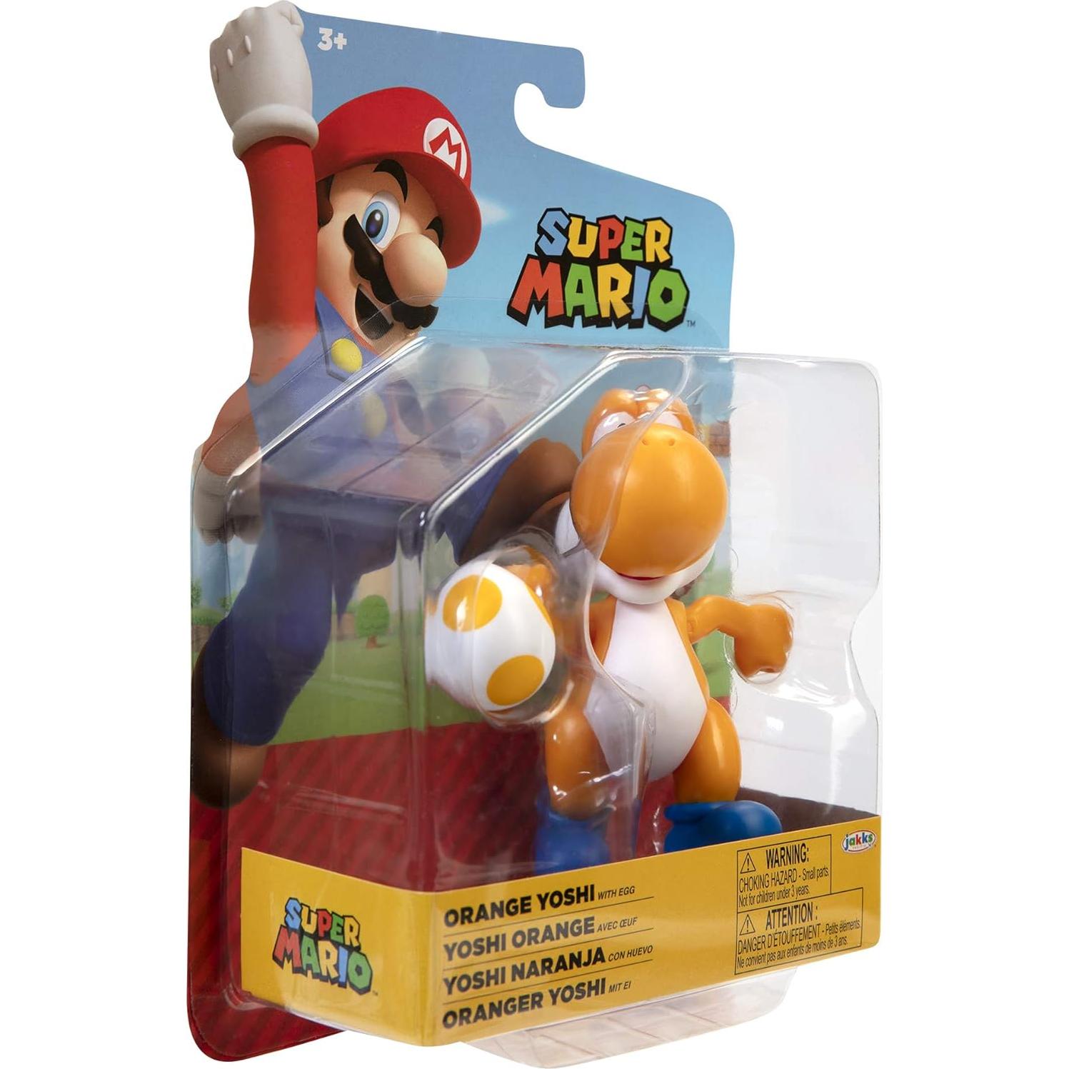Figura de Acción Super Mario Yoshi Naranja 10 cm con Accesorio