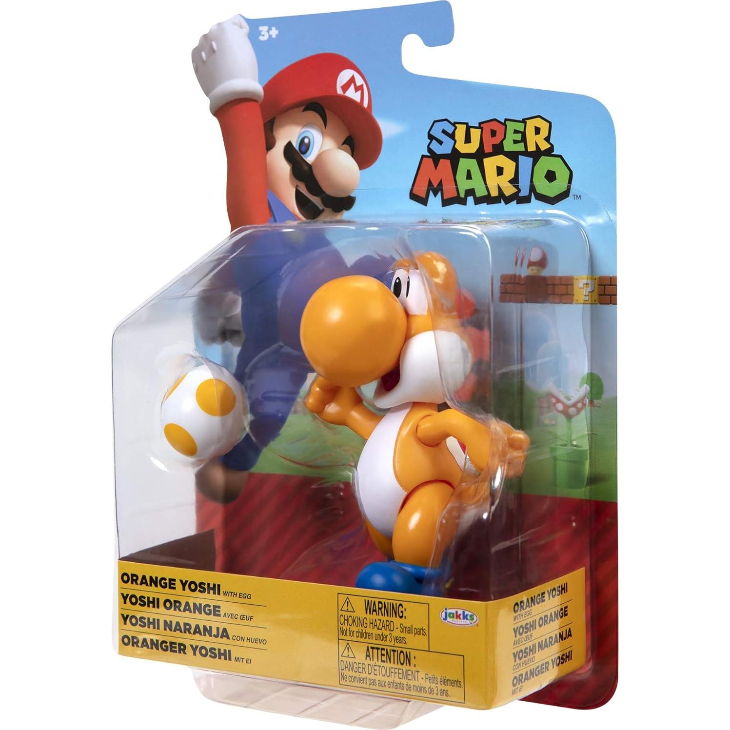 Figura de Acción Super Mario Yoshi Naranja 10 cm con Accesorio