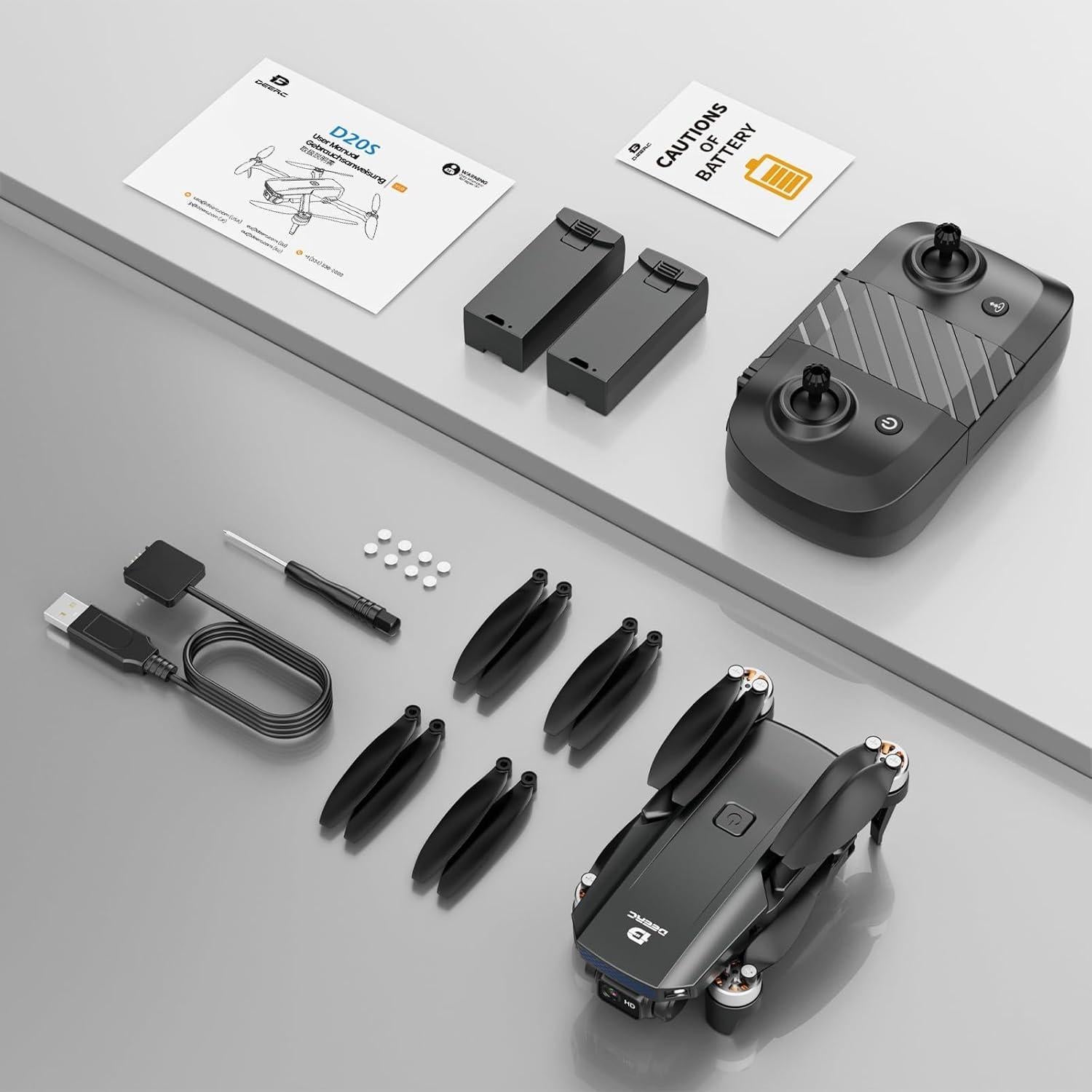 Dron DEERC D20S con Cámara 1080P y 2 Baterías