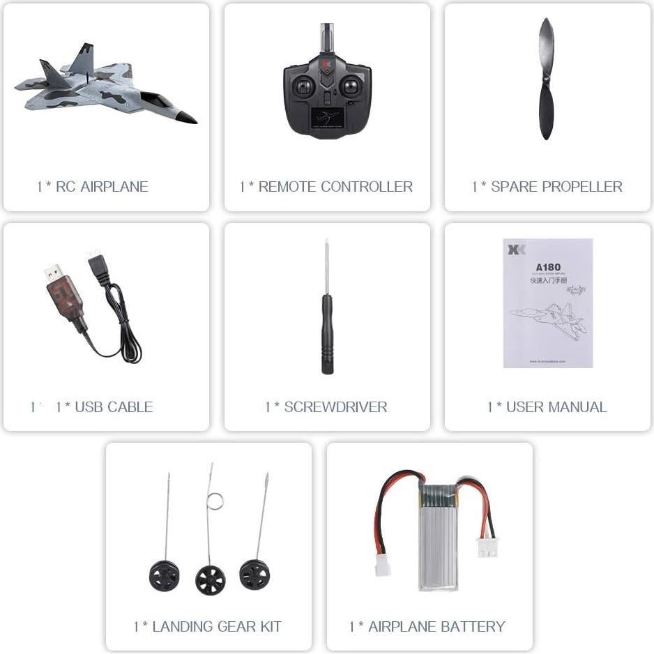 GoolRC Avión RC WLtoys XKS A180 2.4GHz con Giroscopio