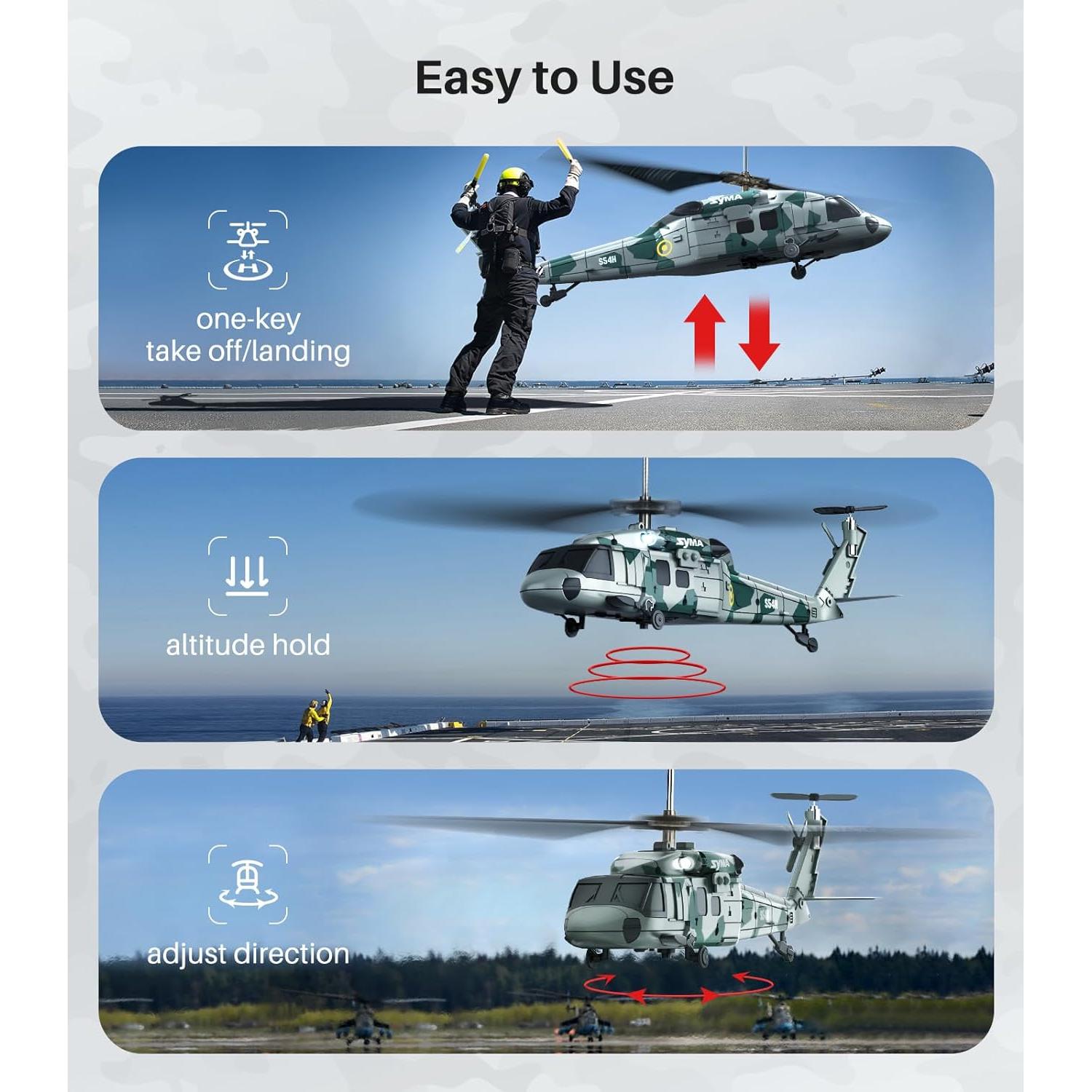 Helicóptero RC SYMA S54H Militar para Niños 22.5x5x9cm