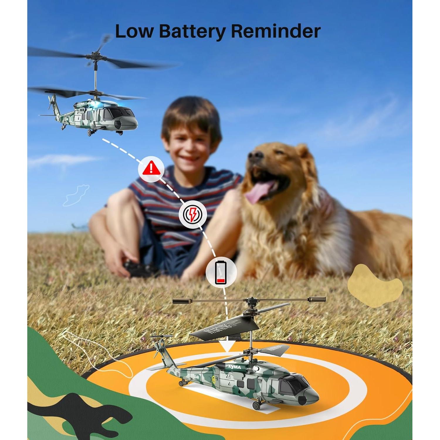 Helicóptero RC SYMA S54H Militar para Niños 22.5x5x9cm