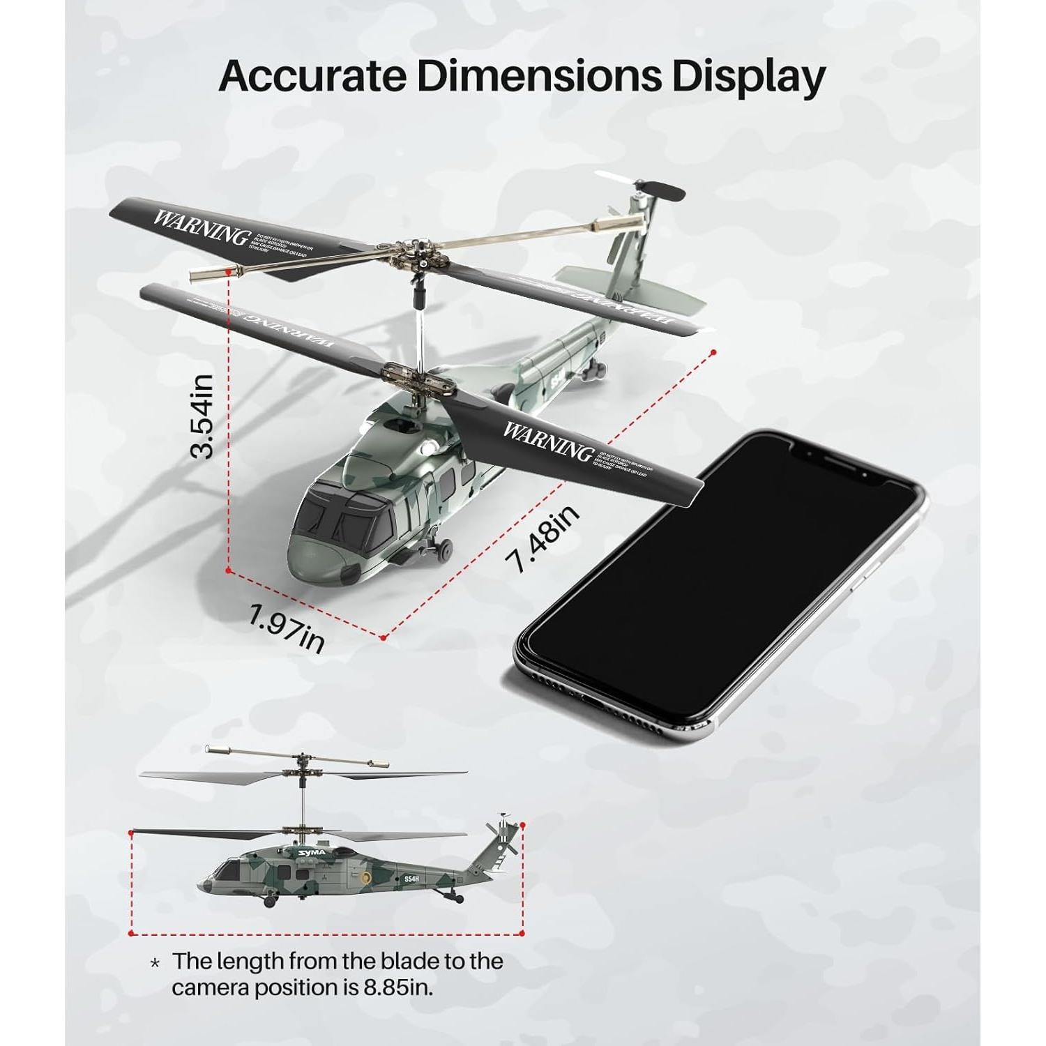 Helicóptero RC SYMA S54H Militar para Niños 22.5x5x9cm