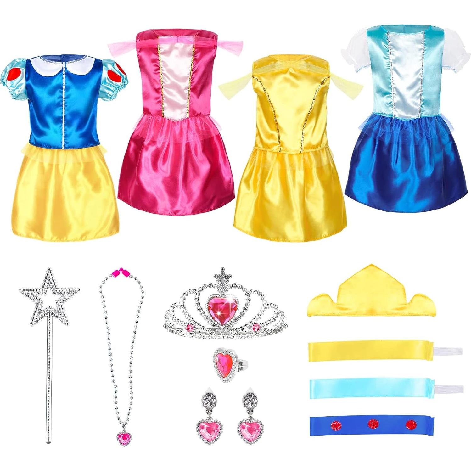 Conjunto de Disfraces de Princesa para Niñas 3-6 Años - 15 Piezas