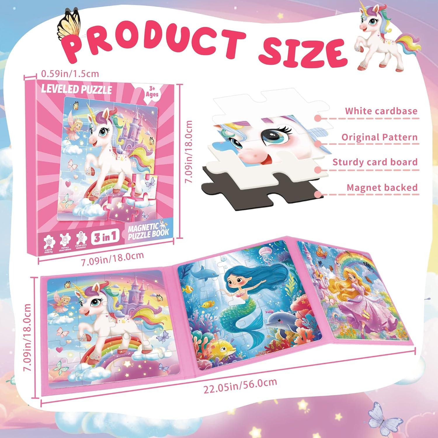 Rompecabezas Magnéticos Sticeard 3 en 1 para Niños 3-8 Años