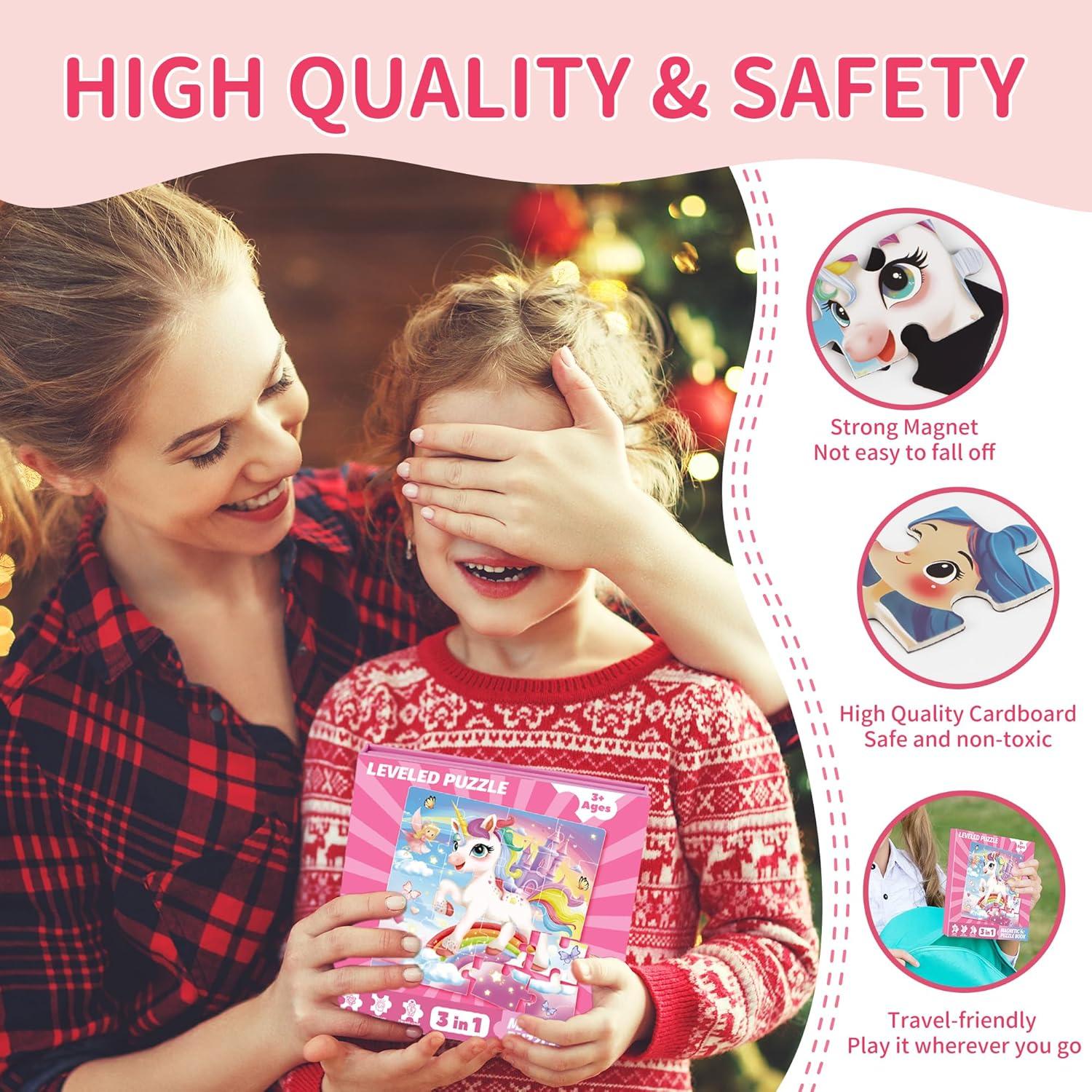 Rompecabezas Magnéticos Sticeard 3 en 1 para Niños 3-8 Años