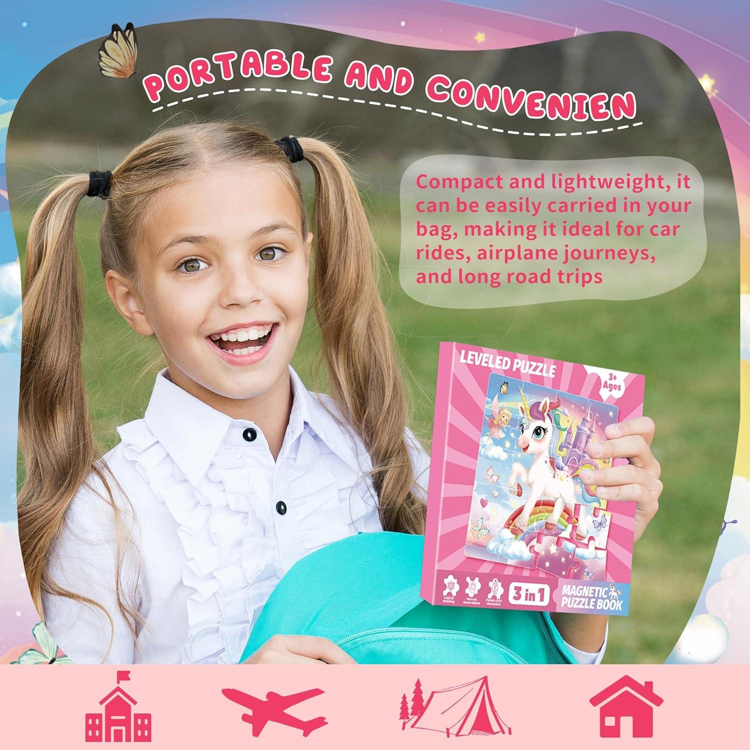 Rompecabezas Magnéticos Sticeard 3 en 1 para Niños 3-8 Años