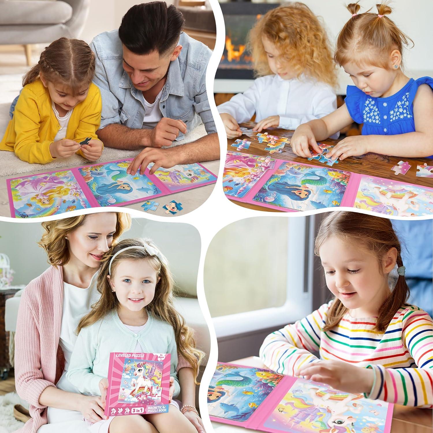 Rompecabezas Magnéticos Sticeard 3 en 1 para Niños 3-8 Años