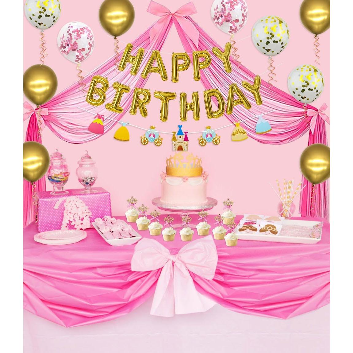 Decoraciones de Fiesta de Princesa Ywediim - Globos y Cortinas