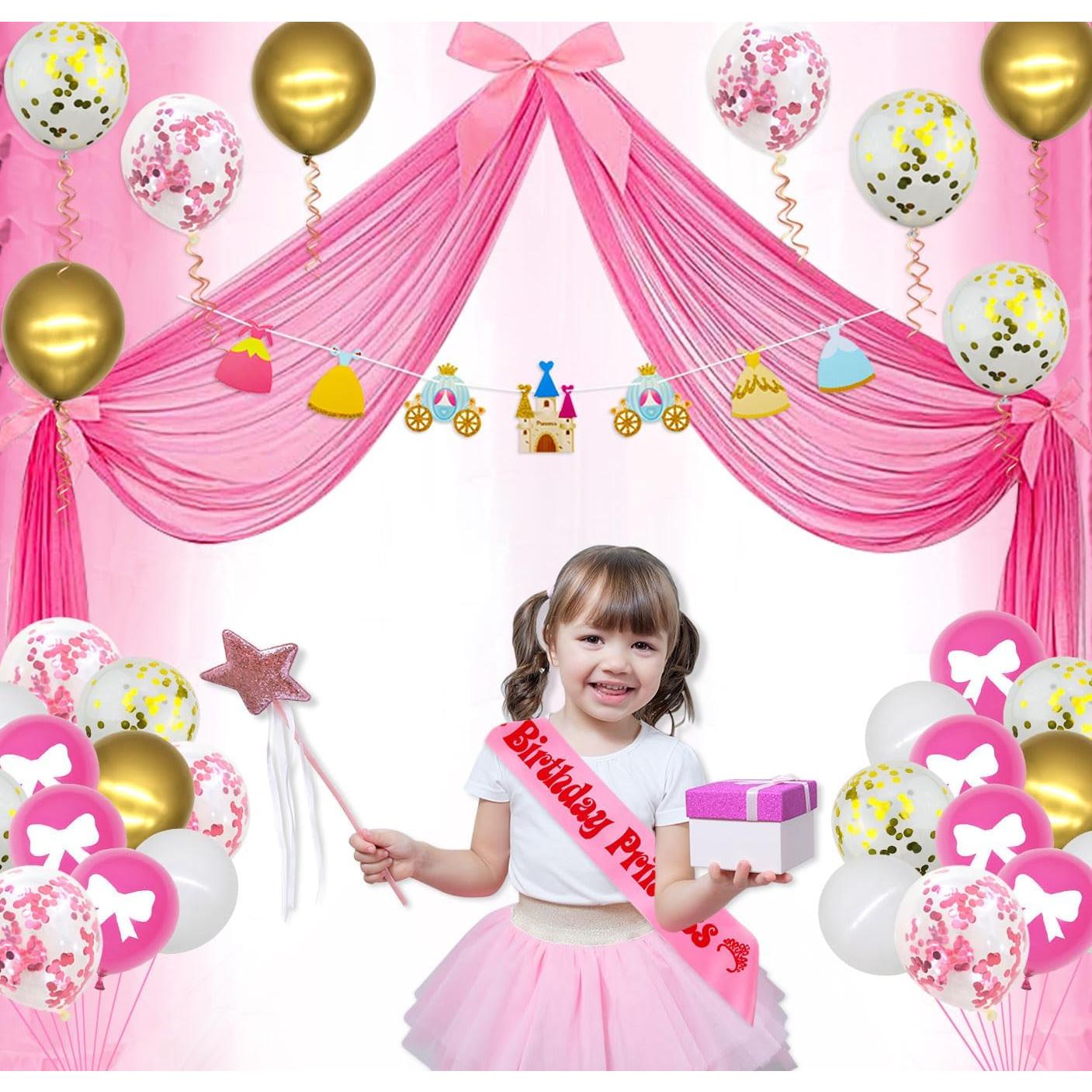 Decoraciones de Fiesta de Princesa Ywediim - Globos y Cortinas