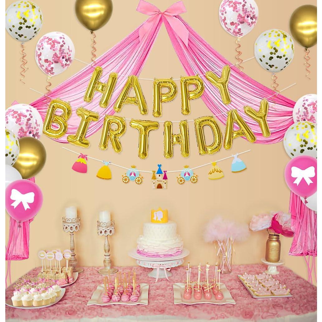Decoraciones de Fiesta de Princesa Ywediim - Globos y Cortinas