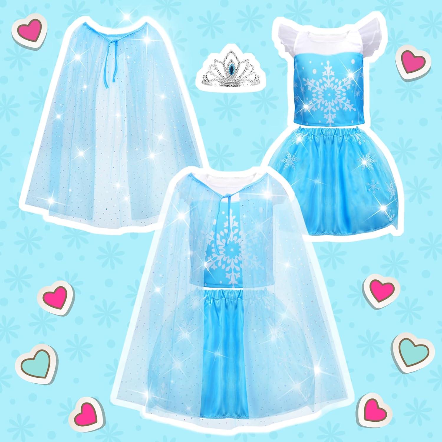 Vestidos de Princesa para Niñas Dulsaera - 4 Disfraces 3 a 8 Años