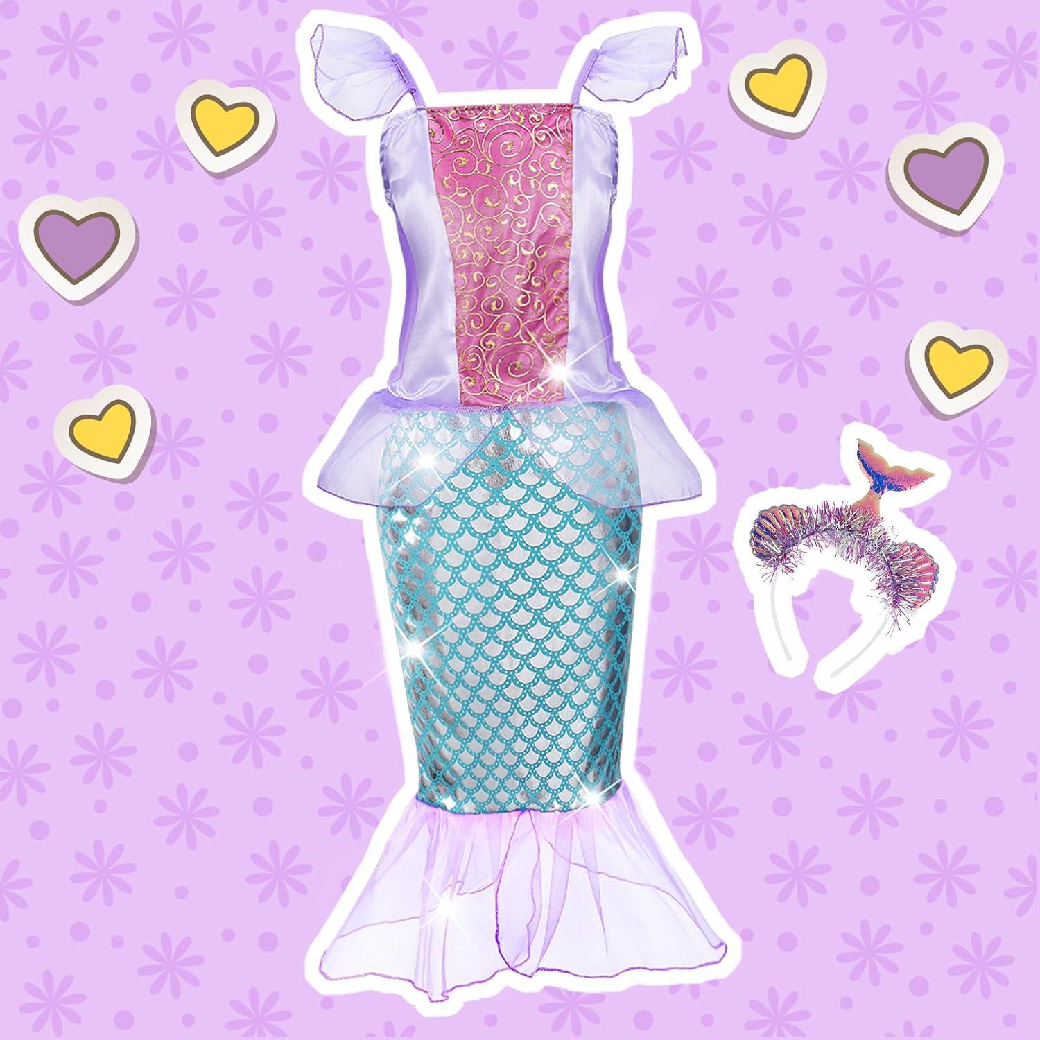 Vestidos de Princesa para Niñas Dulsaera - 4 Disfraces 3 a 8 Años