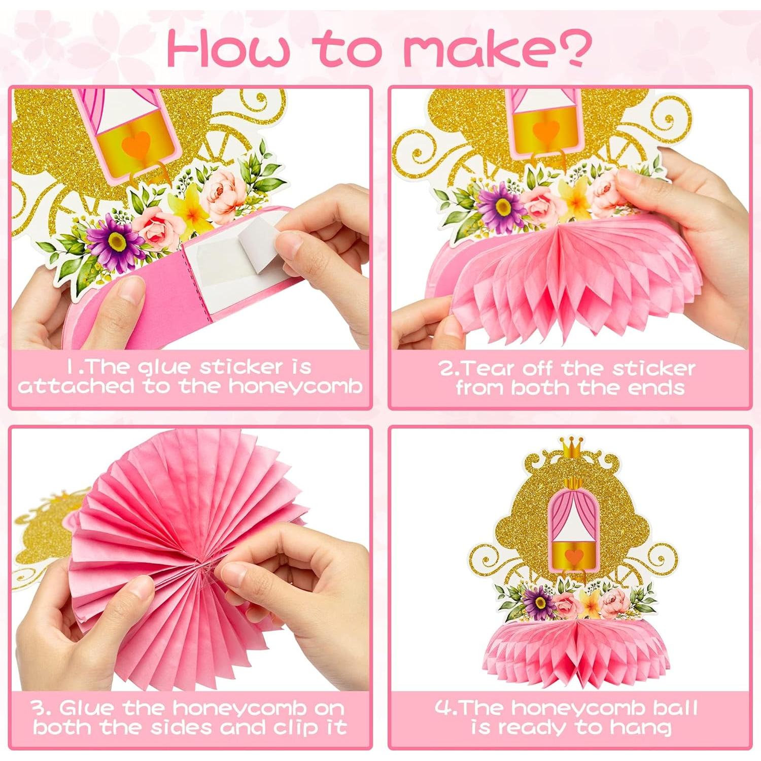 Centros de Mesa de Panal Floral Princesa ArowlWesh 12 Pcs