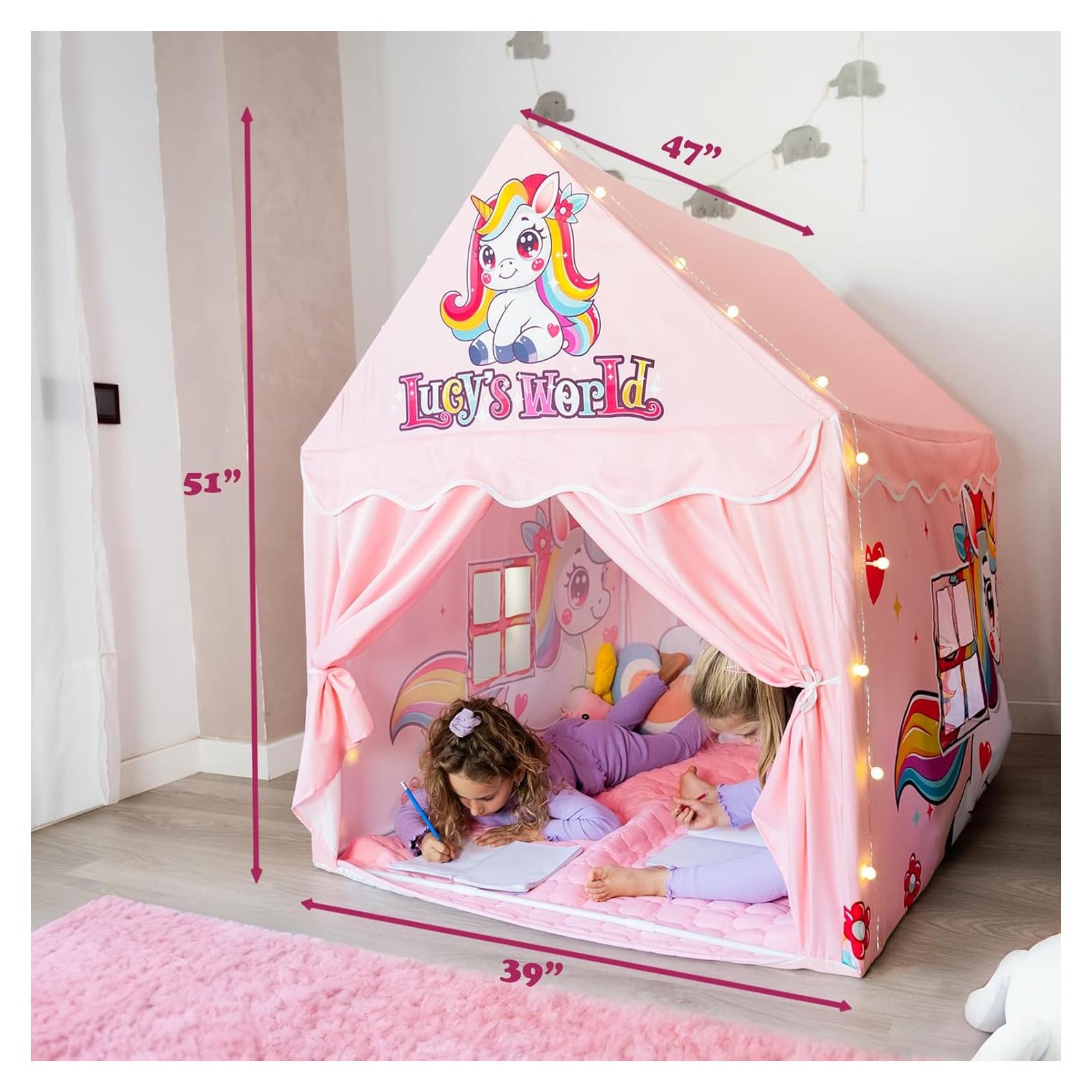 Carpa Castillo Unicornio Rosa Mundo de Lucy 119x101x130cm