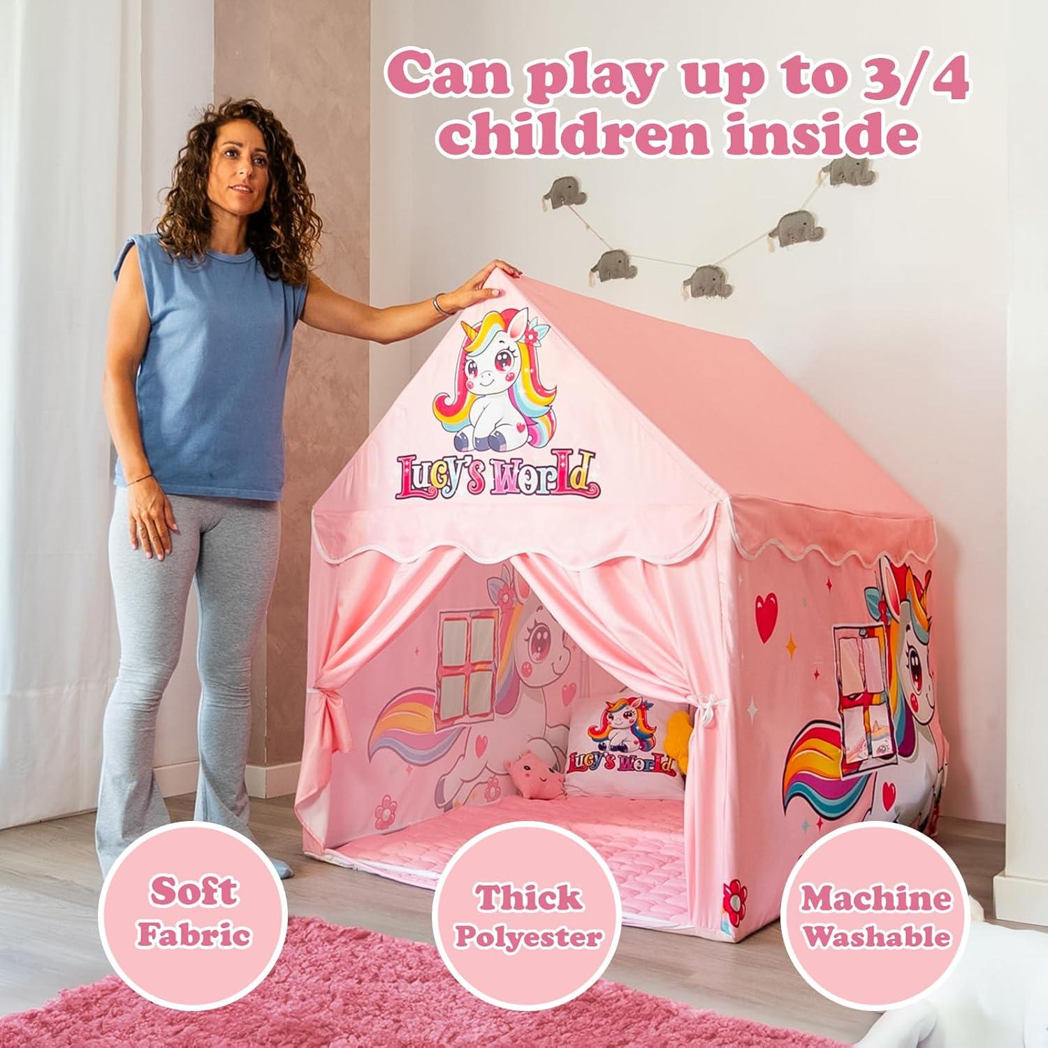 Carpa Castillo Unicornio Rosa Mundo de Lucy 119x101x130cm