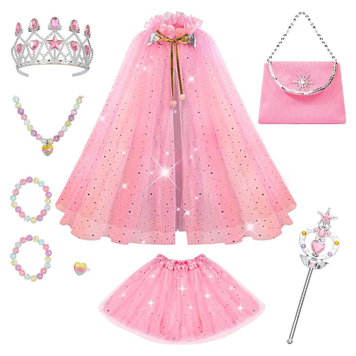 Conjunto de Vestido de Princesa Meland con Capa y Accesorios