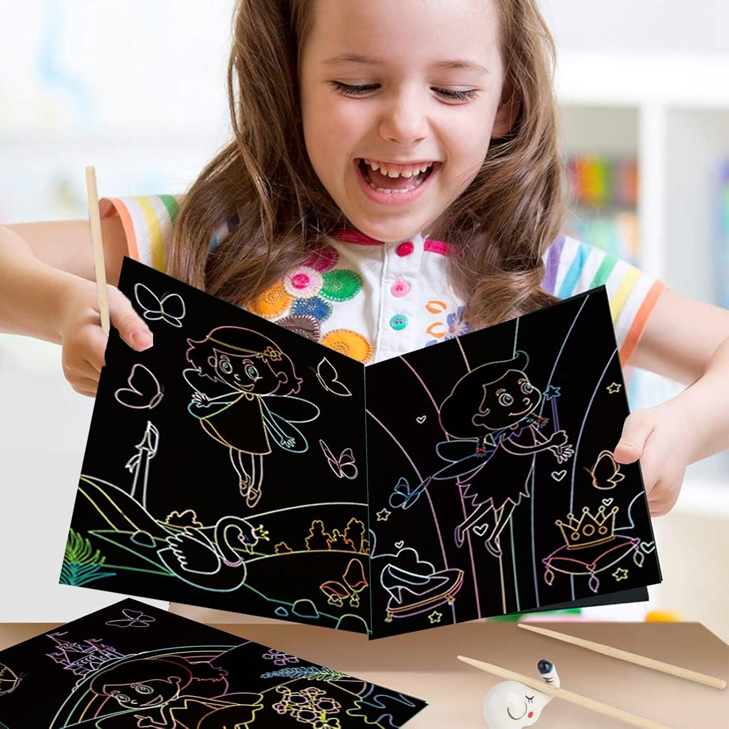 Kit de Arte para Rascar Kizcmvre - Unicornios y Princesas