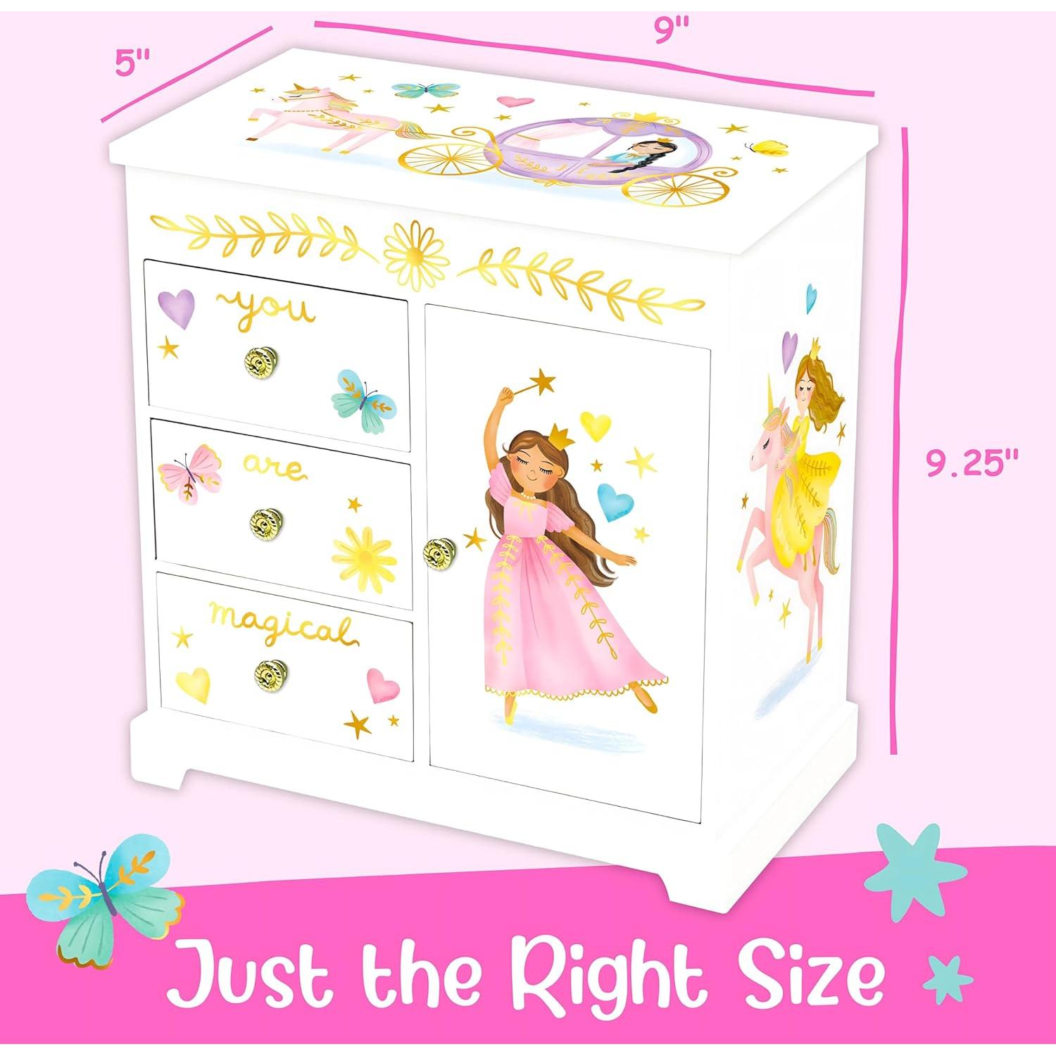 Caja de Joyería Musical Giggle & Honey Princesa 22.86x12.7 cm
