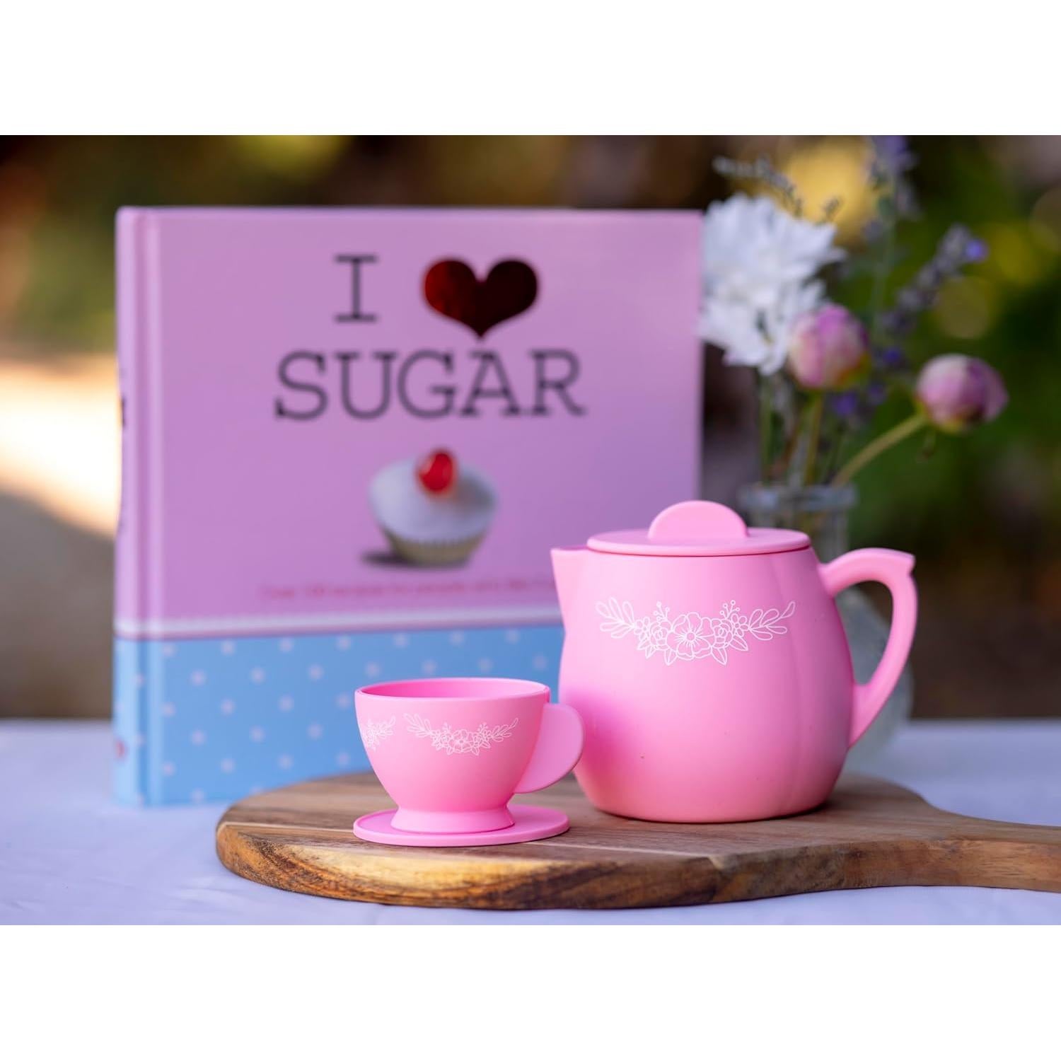 Juego de Té de Silicona Floral Kangde para Niñas 3-6 Años