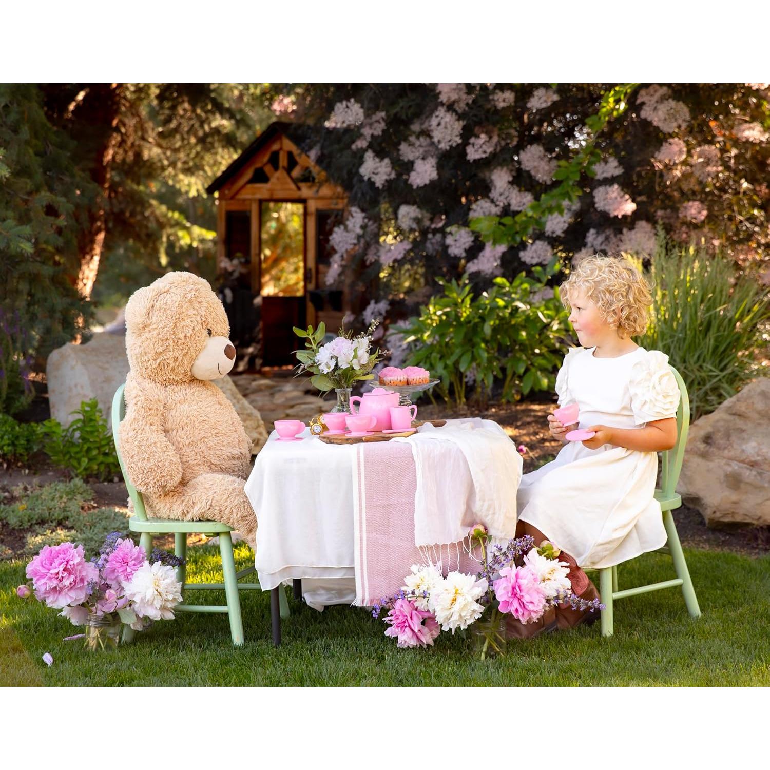 Juego de Té de Silicona Floral Kangde para Niñas 3-6 Años