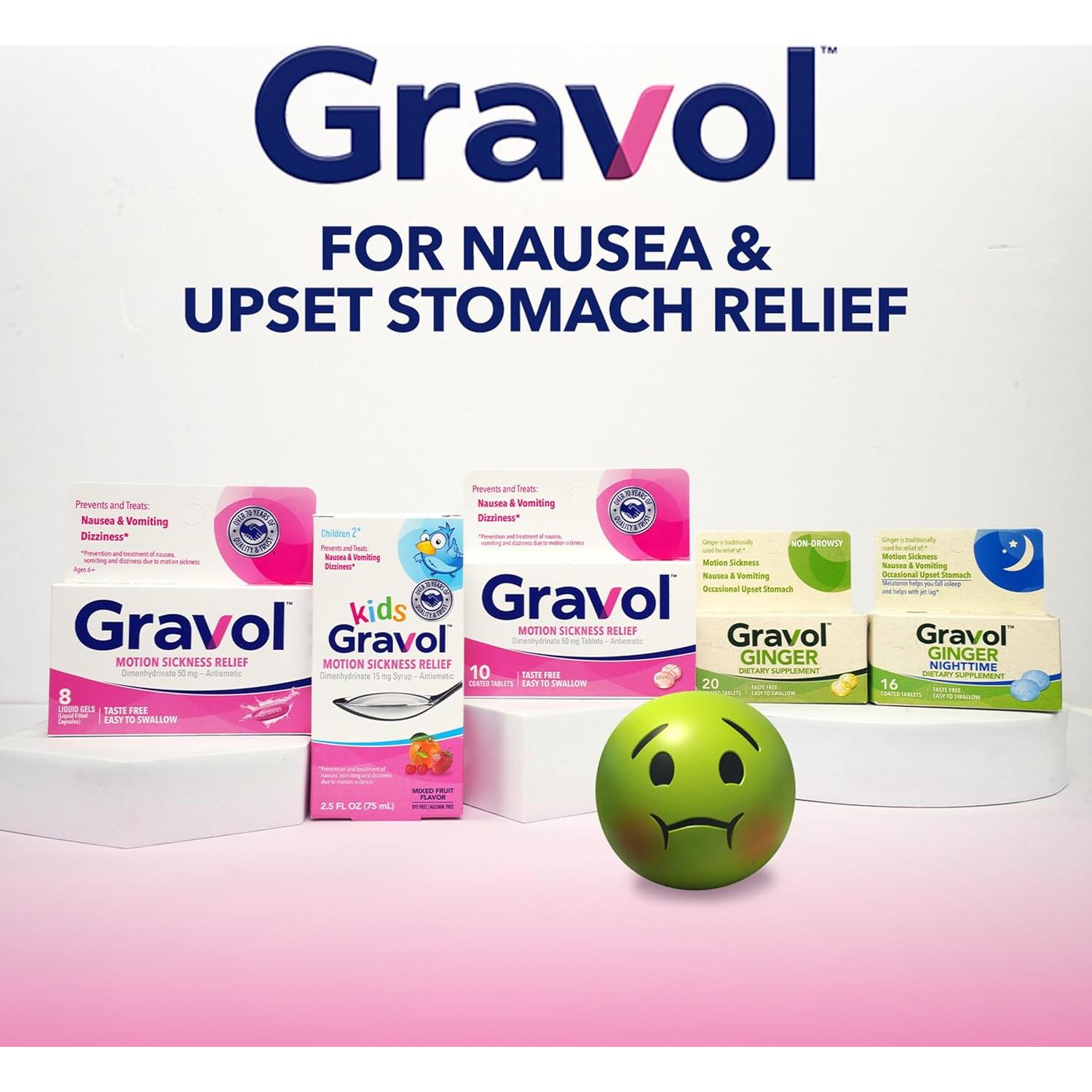 Gravol Niños Líquido 75 ml - Alivio de Mareos y Náuseas