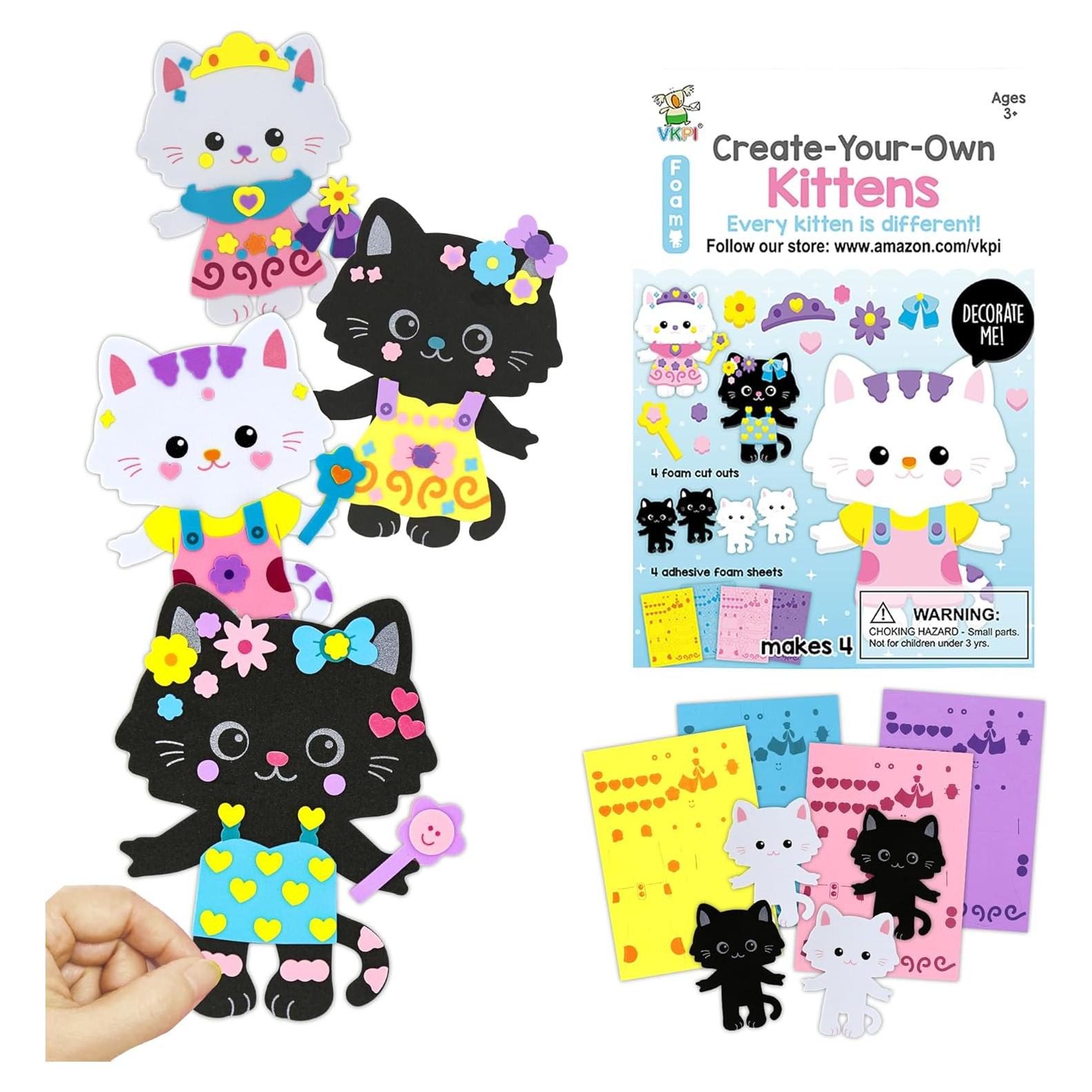 Kit de Manualidades de Espuma VKPI para Gatos - 4 Piezas