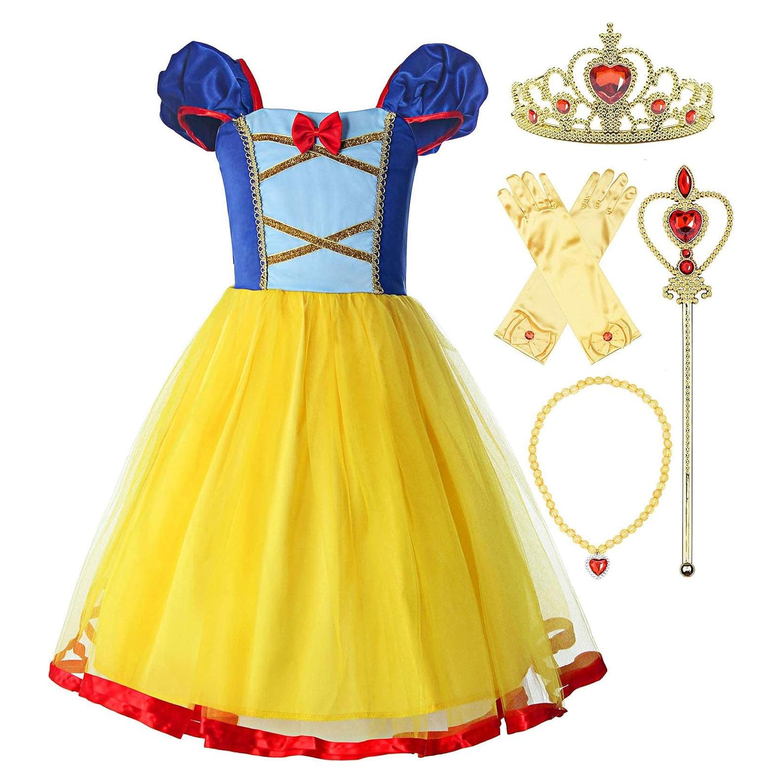 Vestido de Princesa Amarillo ReliBeauty para Niñas 4-5 Años