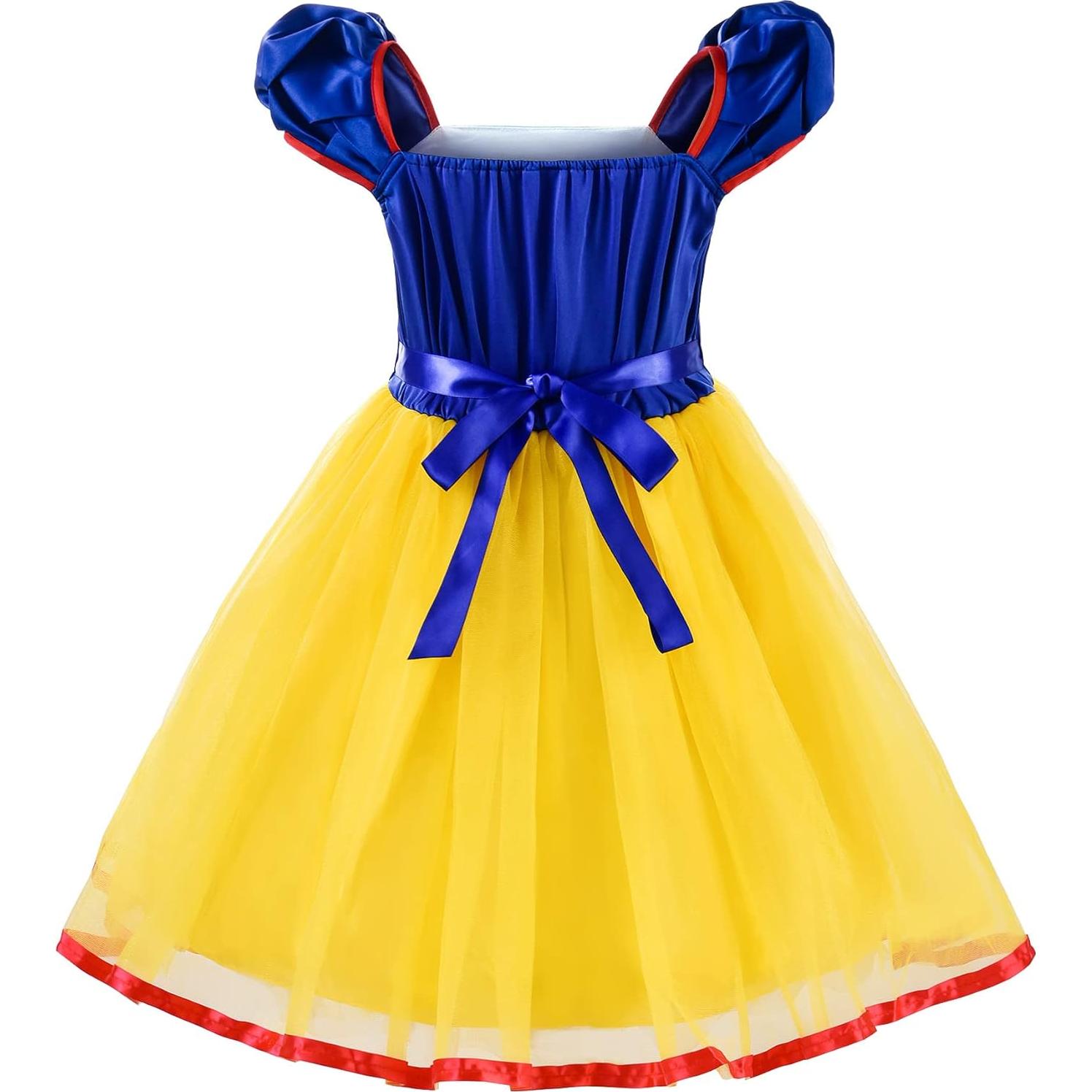 Vestido de Princesa Amarillo ReliBeauty para Niñas 4-5 Años