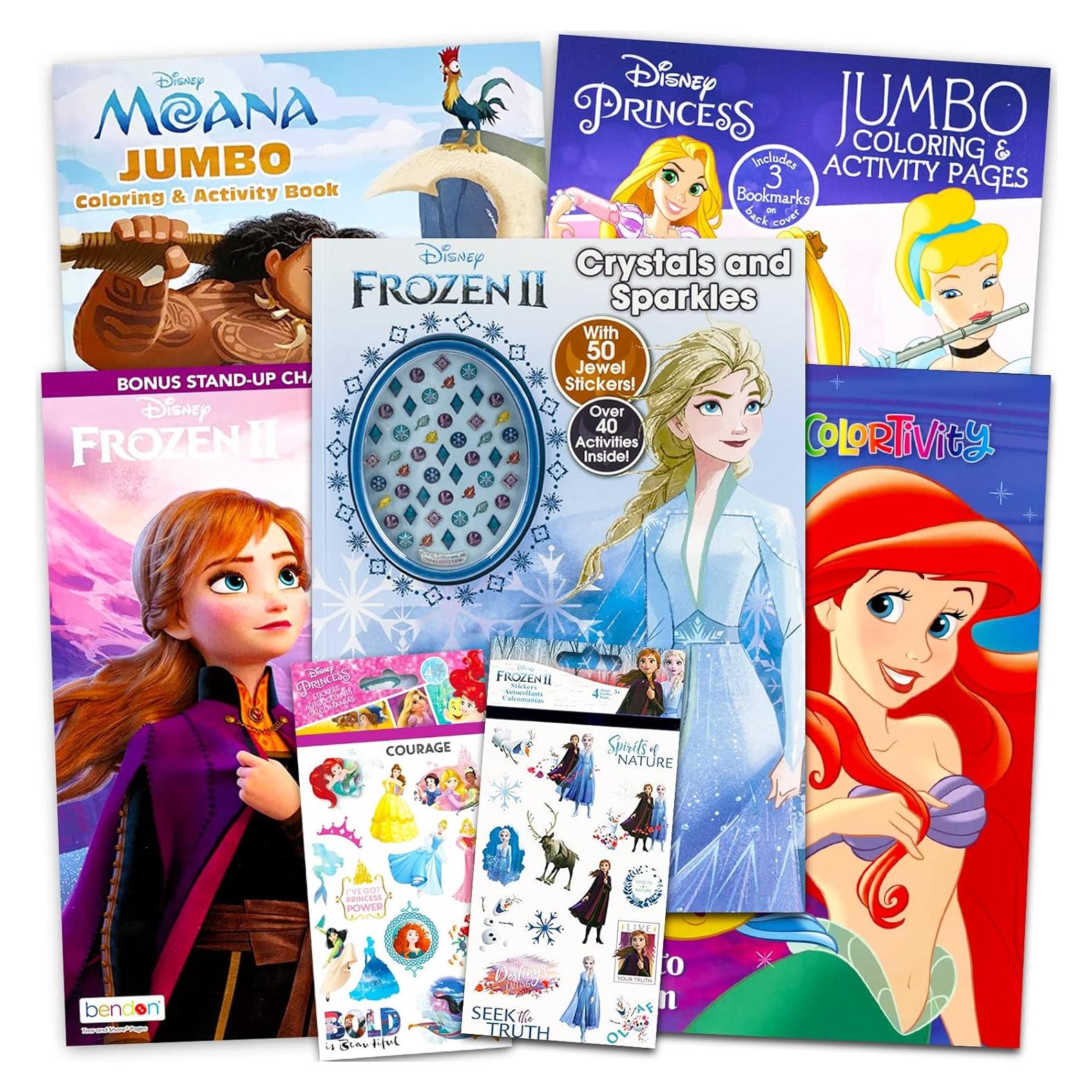 Set de Colorear Disney para Niños - 5 Libros y Stickers