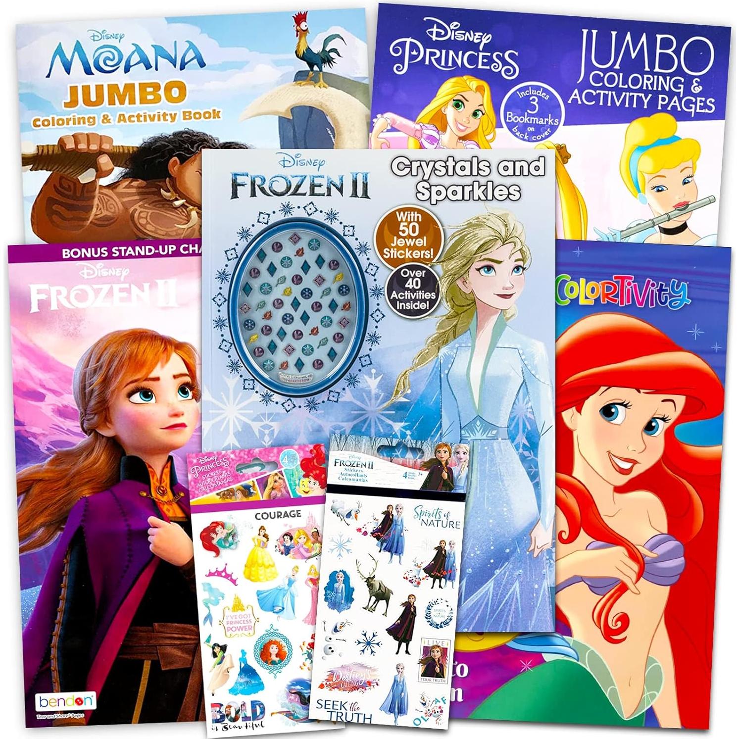 Set de Colorear Disney para Niños - 5 Libros y Stickers