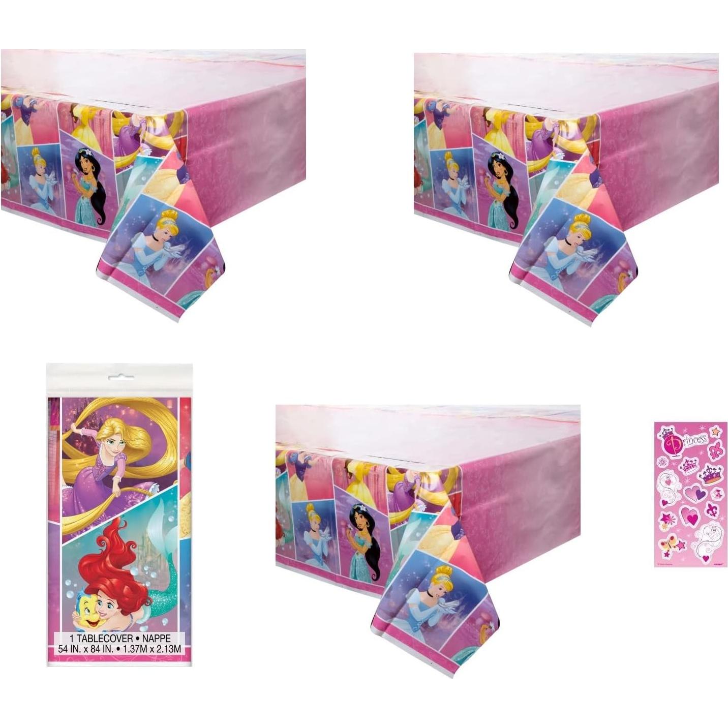 Suministros de Fiesta Princesas Disney Único - 3 Manteles Plástico 137x213cm