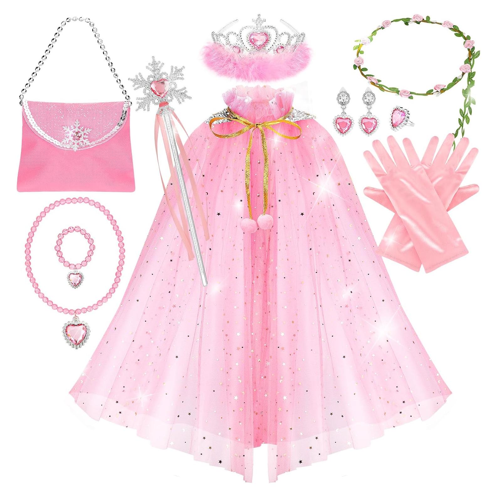 Conjunto de Capa de Princesa Fedio 12 Piezas para Niñas 3-8 Años