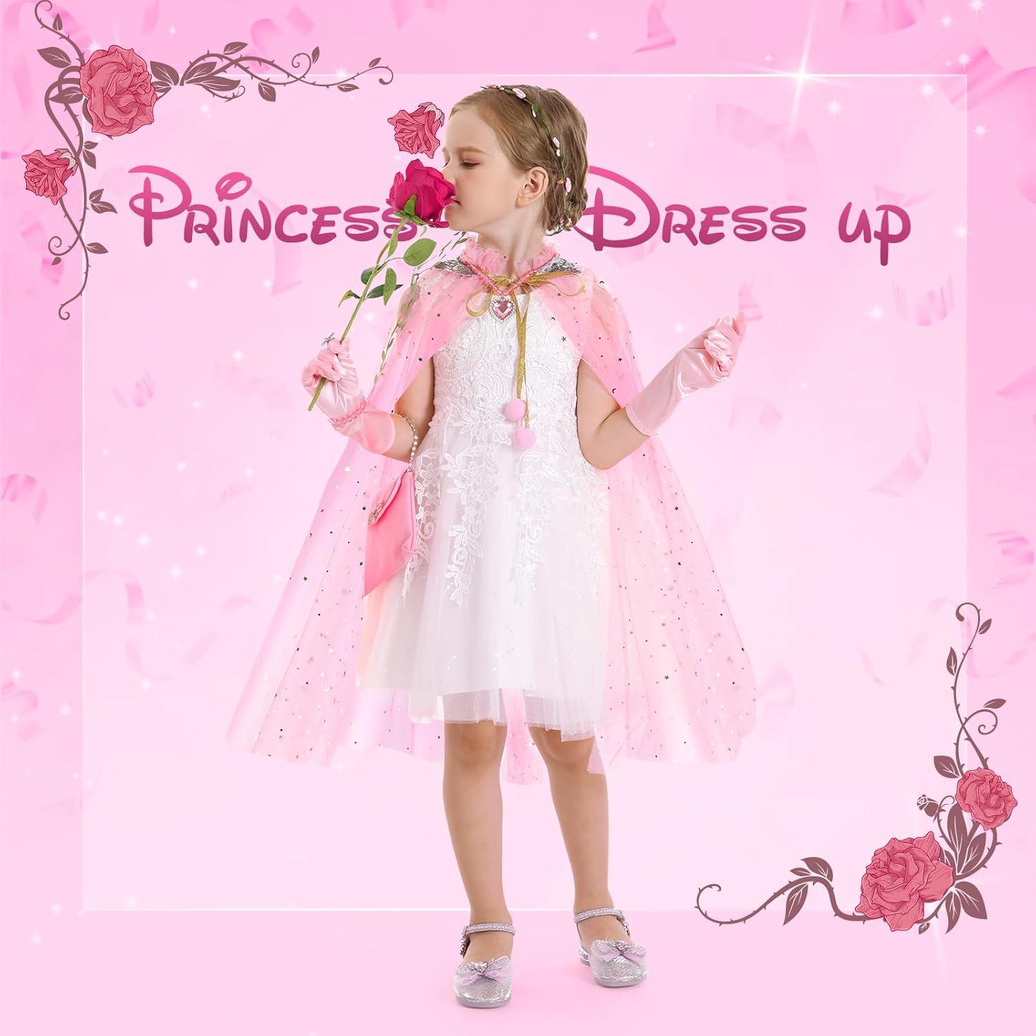 Conjunto de Capa de Princesa Fedio 12 Piezas para Niñas 3-8 Años