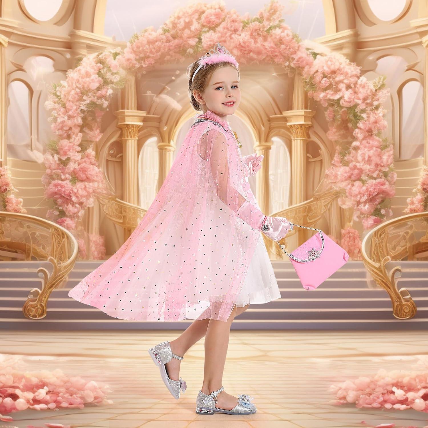 Conjunto de Capa de Princesa Fedio 12 Piezas para Niñas 3-8 Años