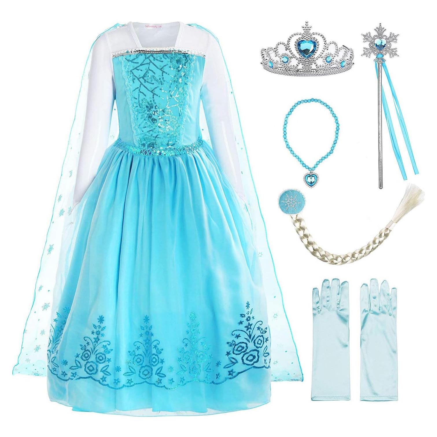 Disfraz de Princesa ReliBeauty Lentejuelas Azul Claro 4T
