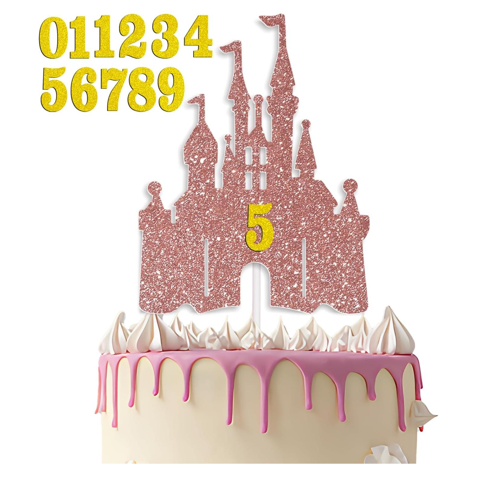 Adorno de Pastel de Princesa Oro Rosa - Decoración Fiesta Cumpleaños