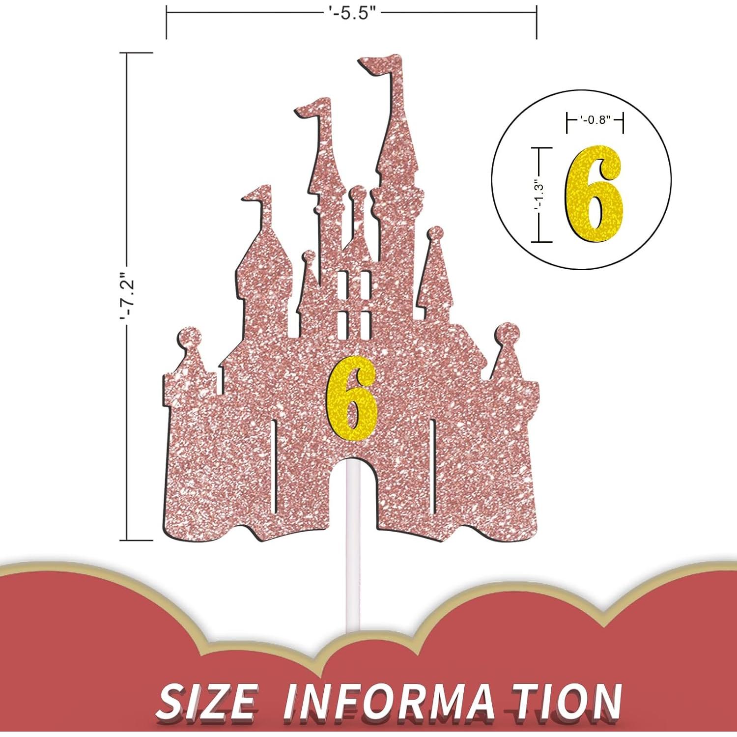 Adorno de Pastel de Princesa Oro Rosa - Decoración Fiesta Cumpleaños