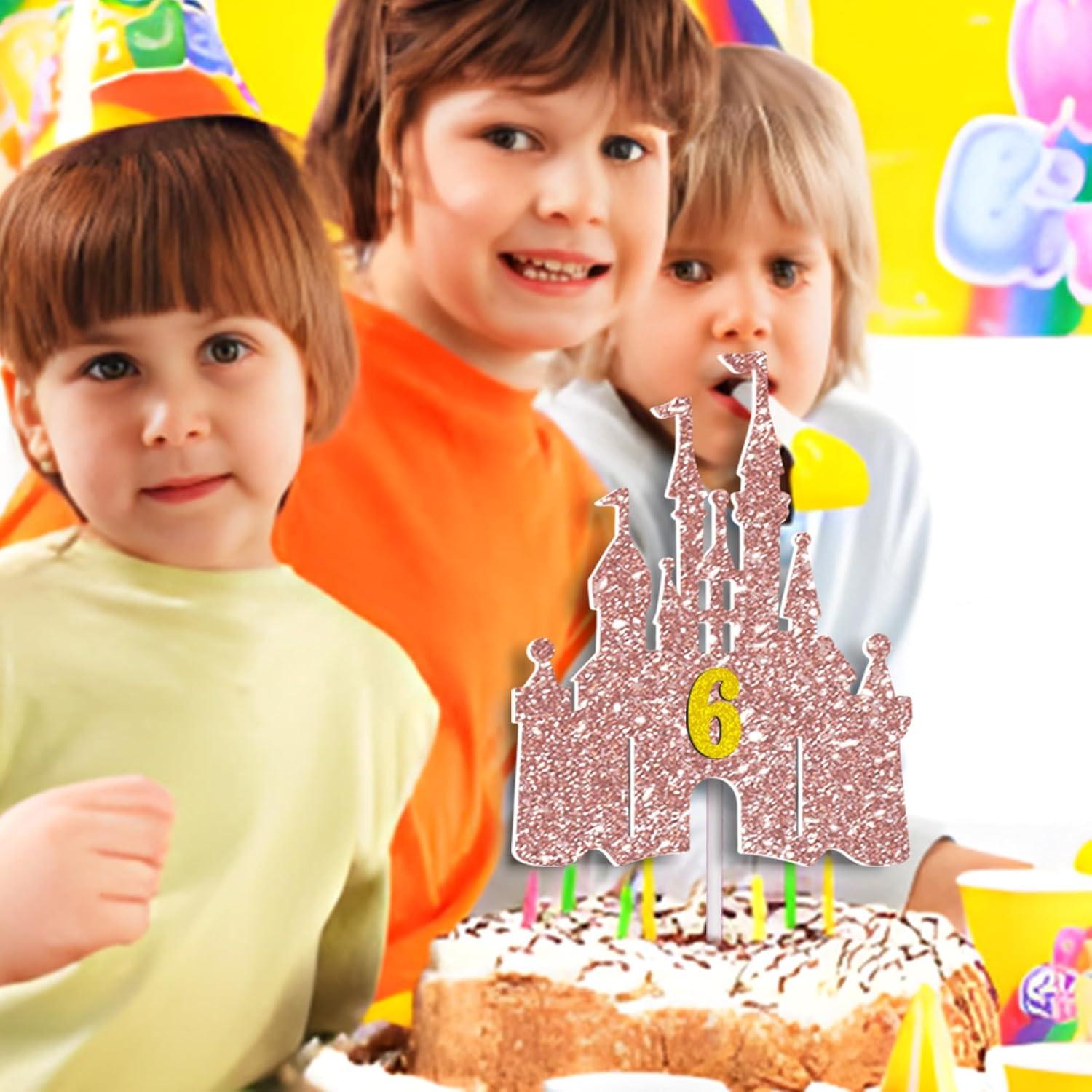 Adorno de Pastel de Princesa Oro Rosa - Decoración Fiesta Cumpleaños