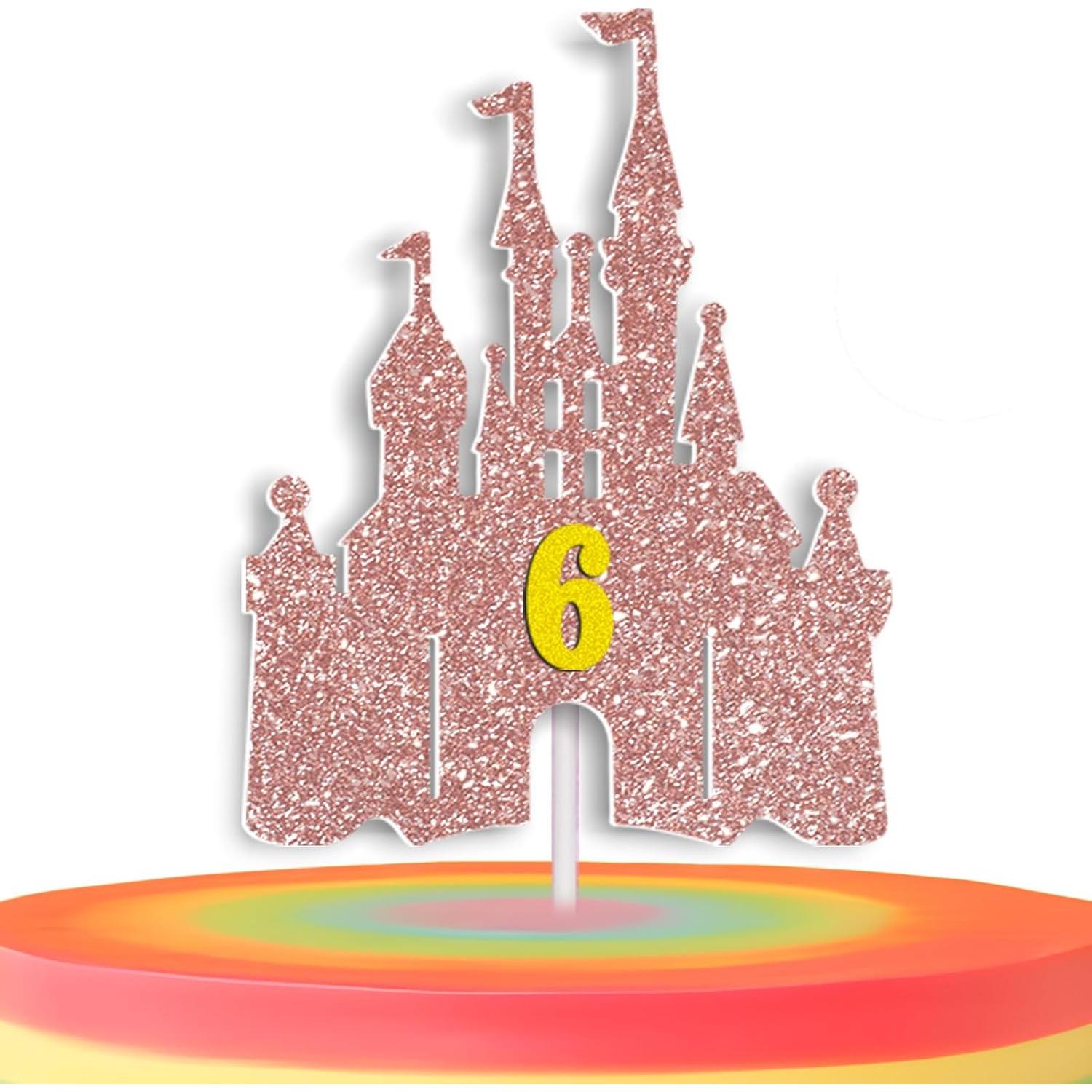 Adorno de Pastel de Princesa Oro Rosa - Decoración Fiesta Cumpleaños