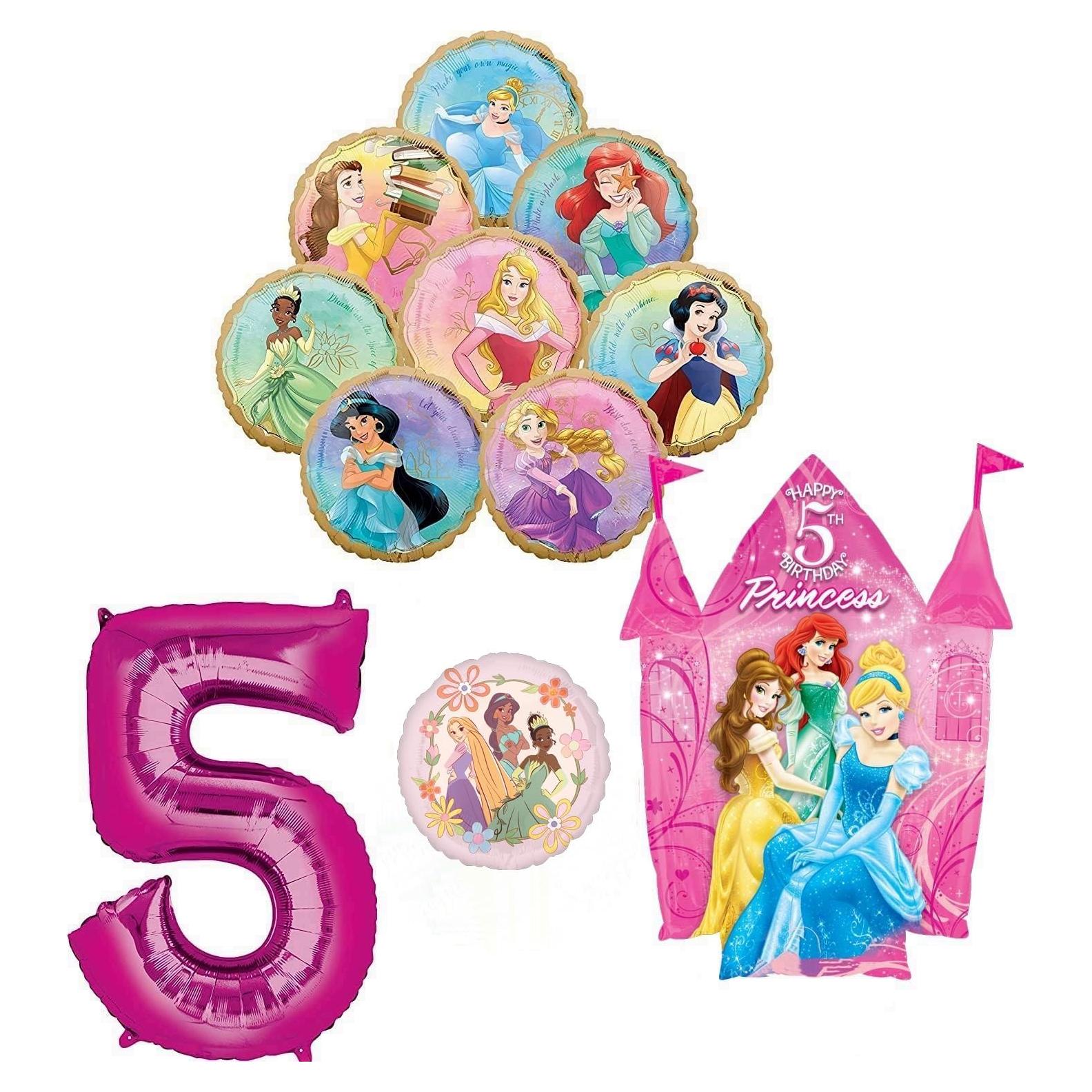 Ramo de Globos de Princesa Anagram 5to Cumpleaños 10 Piezas