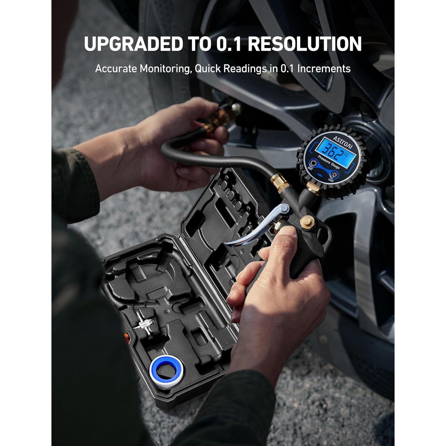 Medidor de Presión de Neumáticos Digital AstroAI con Inflador 3-250 PSI