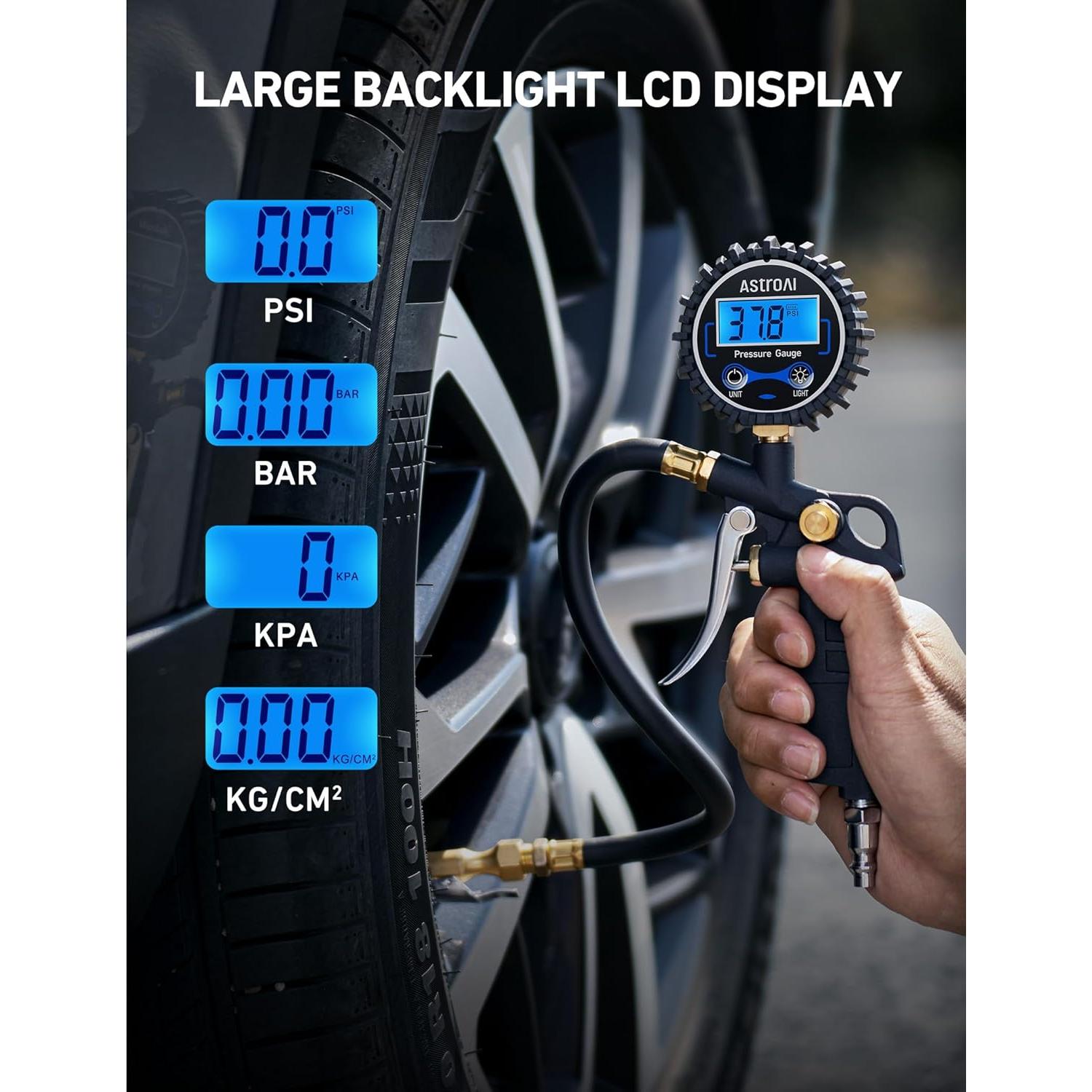 Medidor de Presión de Neumáticos Digital AstroAI con Inflador 3-250 PSI