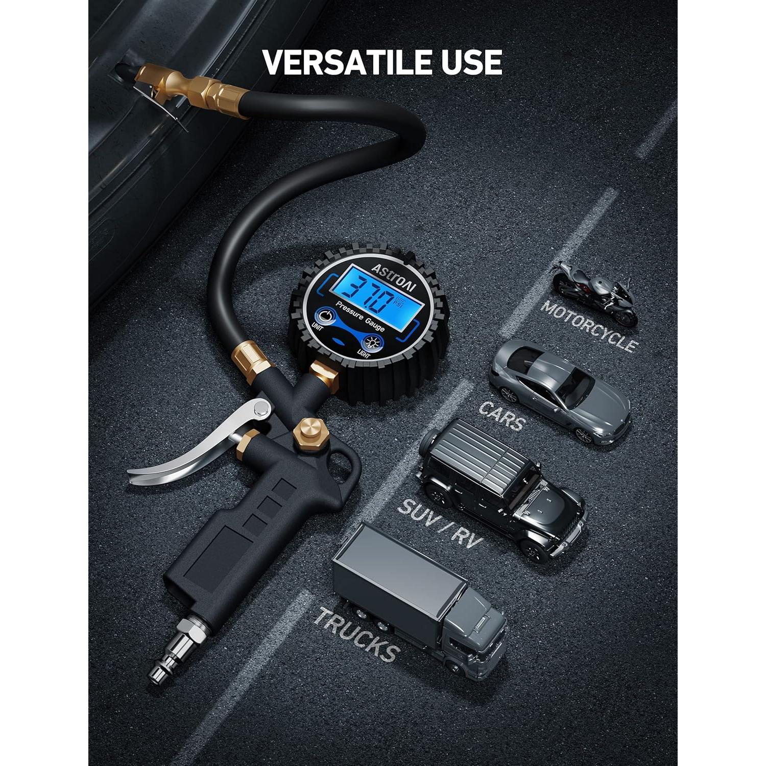 Medidor de Presión de Neumáticos Digital AstroAI con Inflador 3-250 PSI