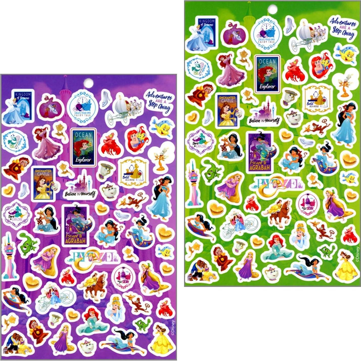 Papel de Pegatinas Disney Princesa - 4 Hojas, 200 Pegatinas