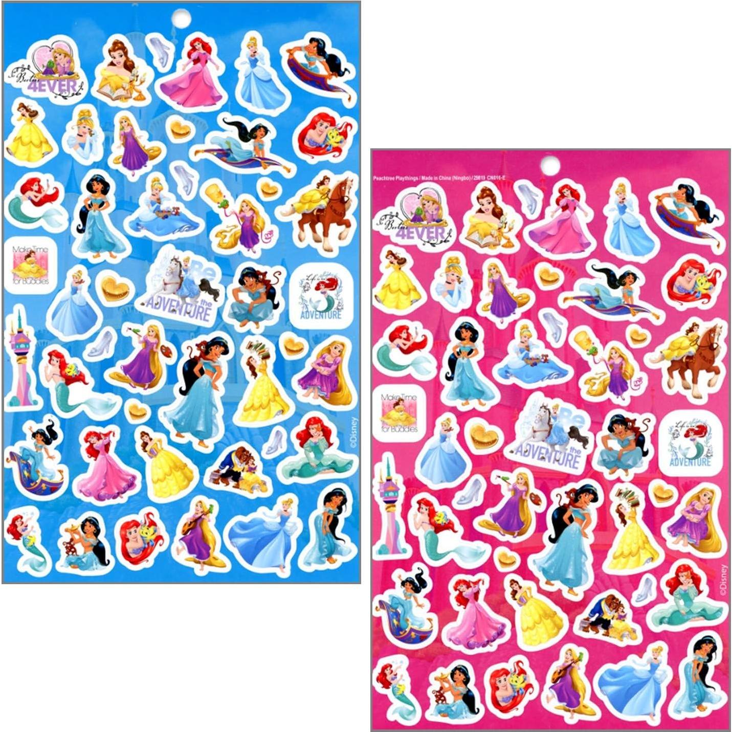 Papel de Pegatinas Disney Princesa - 4 Hojas, 200 Pegatinas