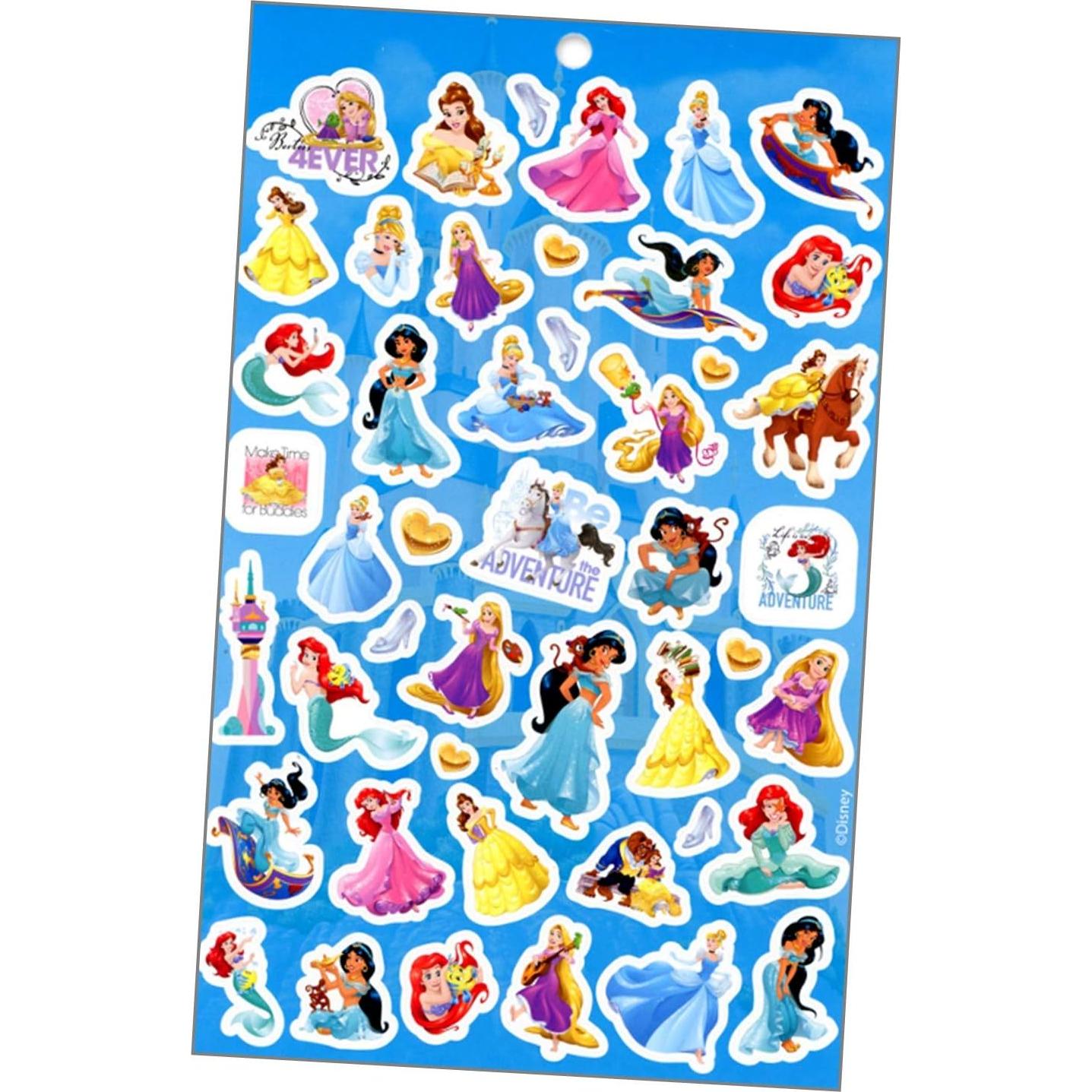 Papel de Pegatinas Disney Princesa - 4 Hojas, 200 Pegatinas